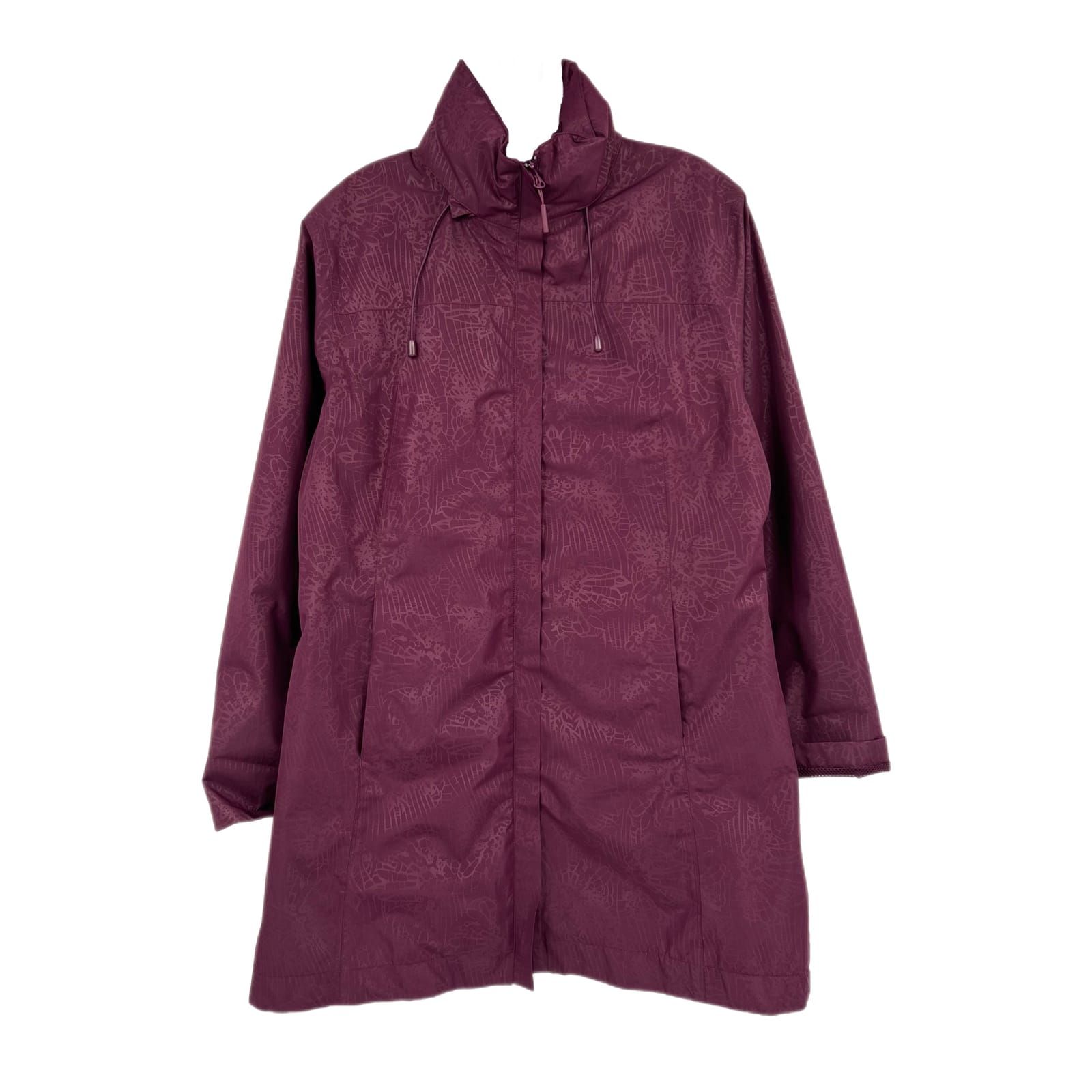 TravelSmith Purple Floral Mid-Length Jacket