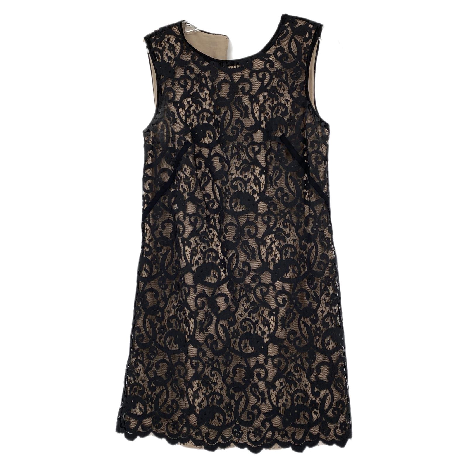 LOFT Black & Beige Floral Sheath Dress