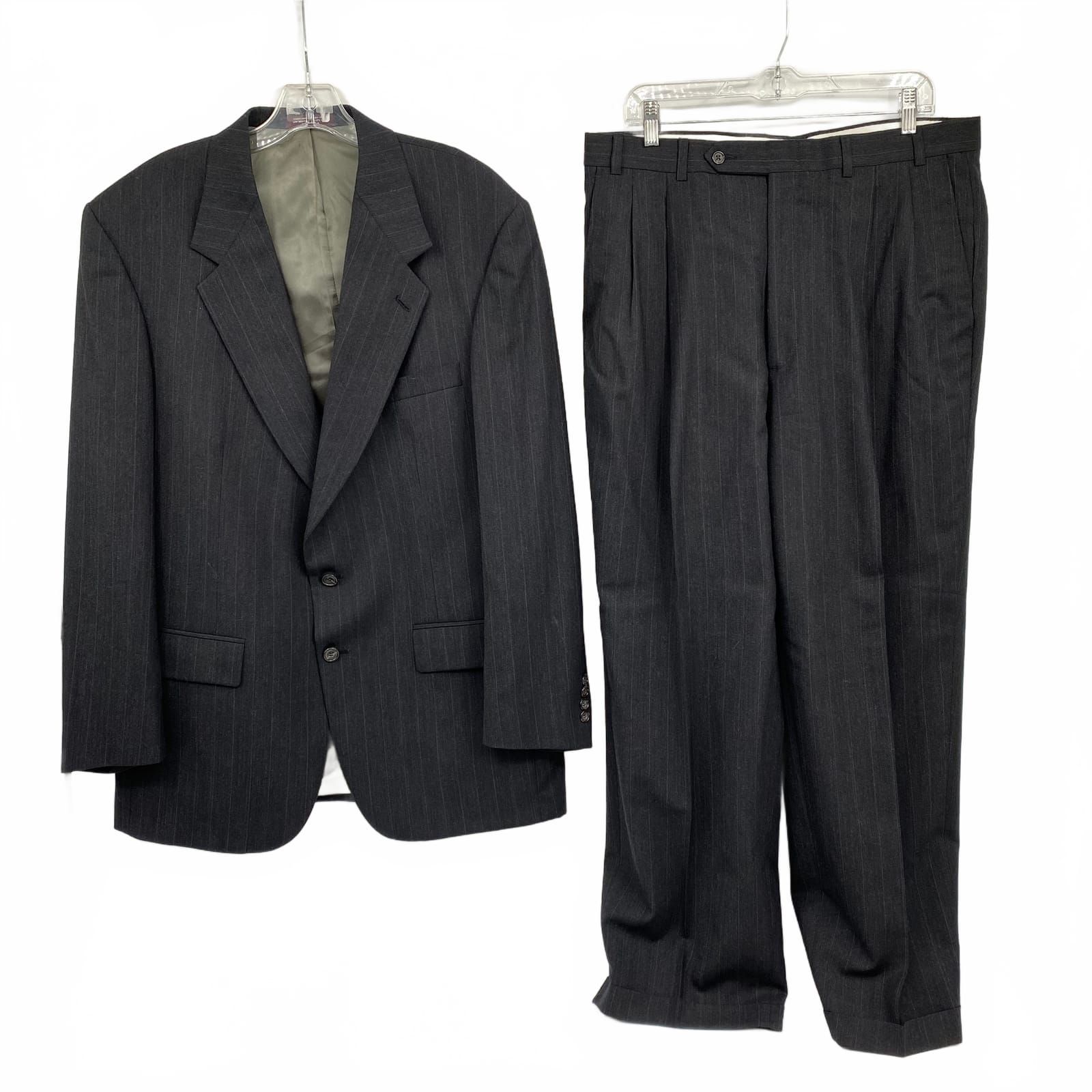 Evan Picone Black Wool 2-Piece Suit