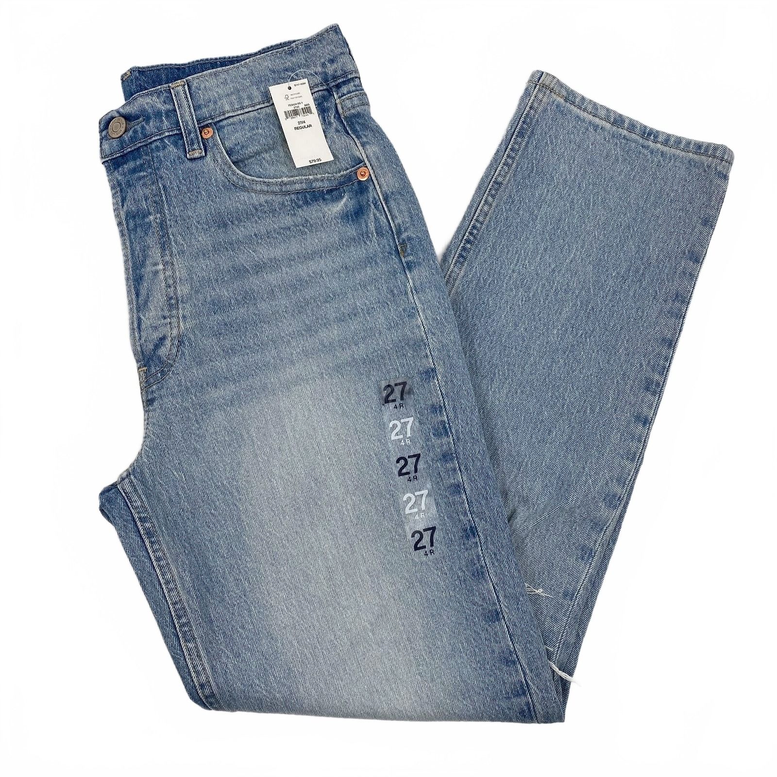 Gap Light Wash Cheeky Straight High Rise Jeans