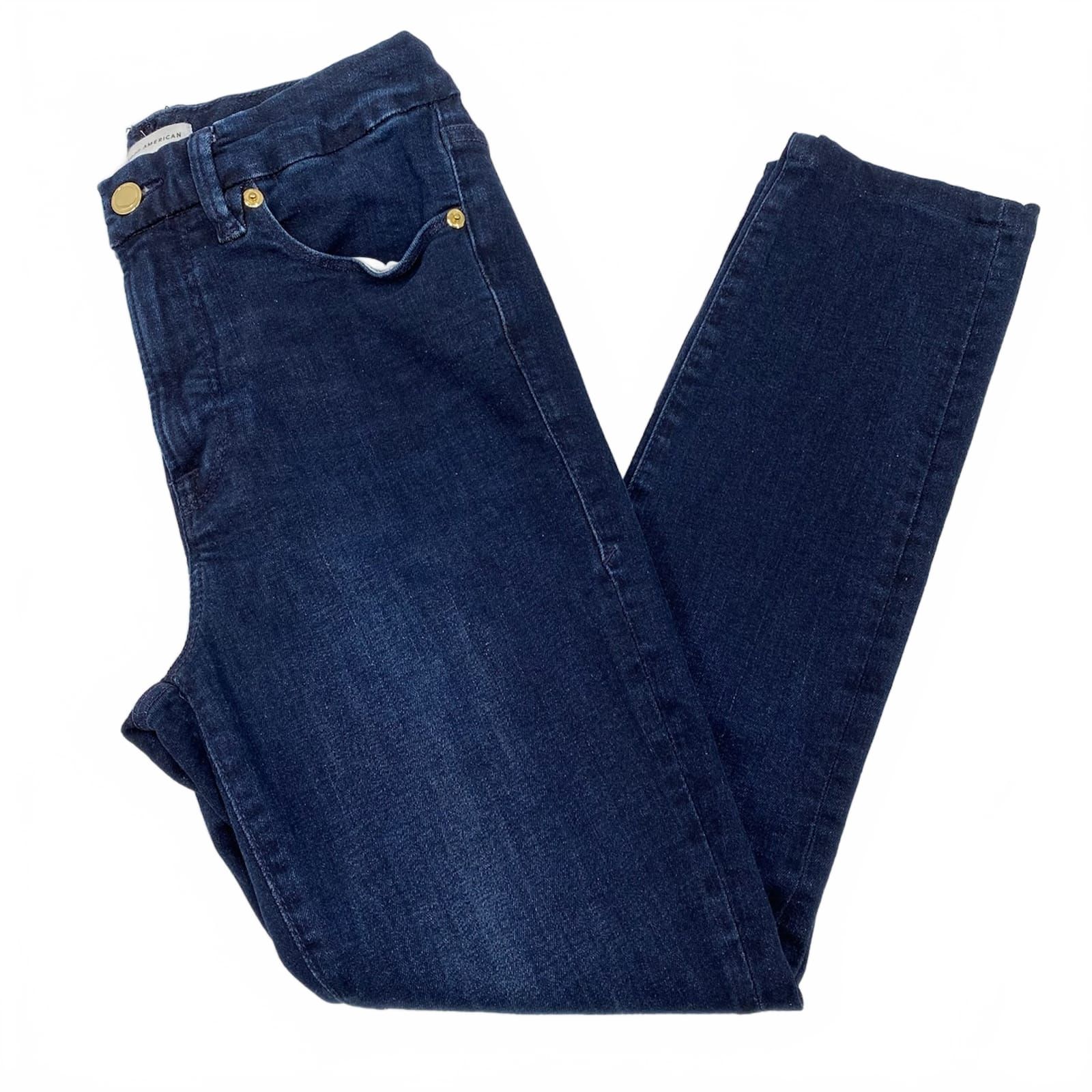 Good American Dark Wash High Waisted Slim Jeans