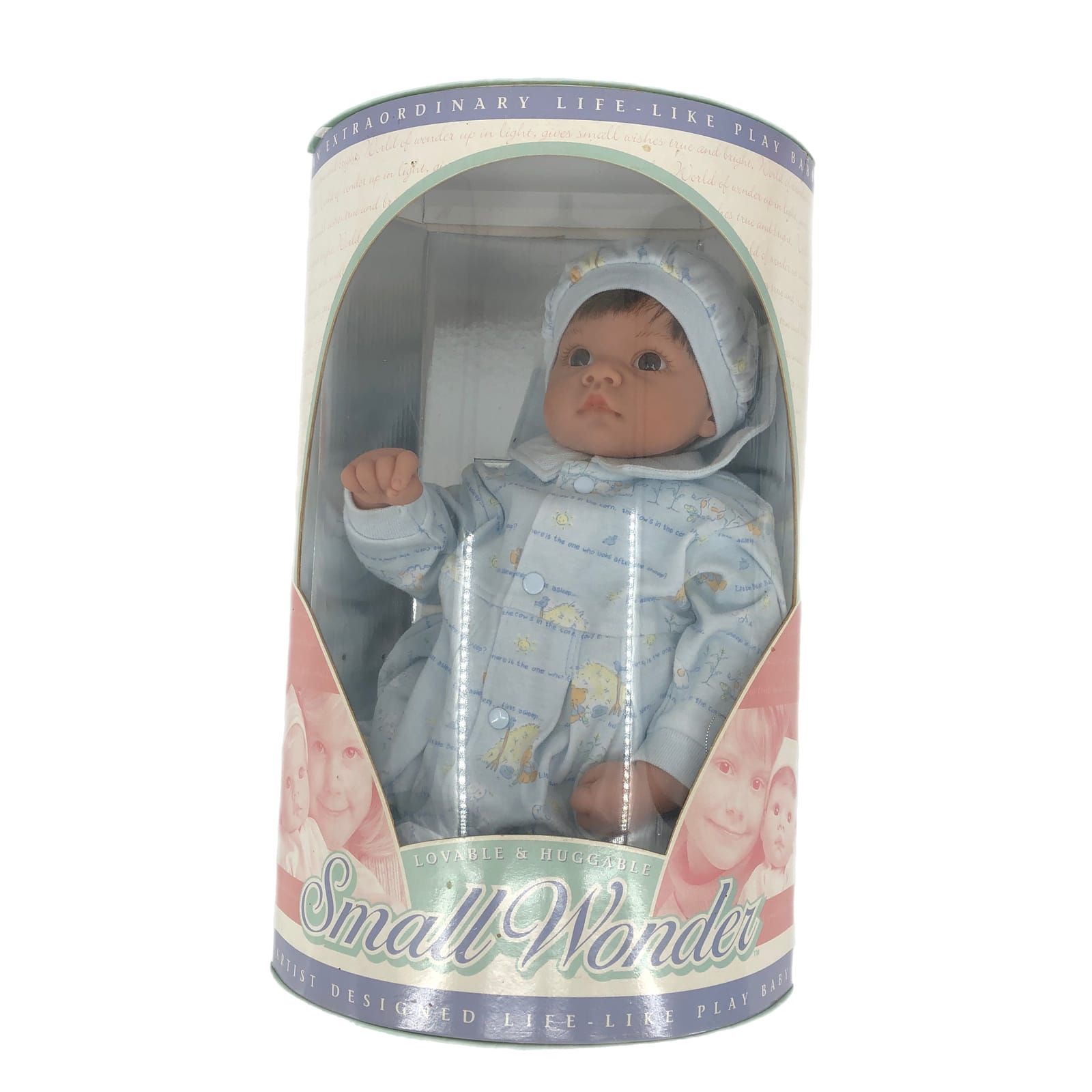 Blue & Brown Girl Doll with Brown Hair