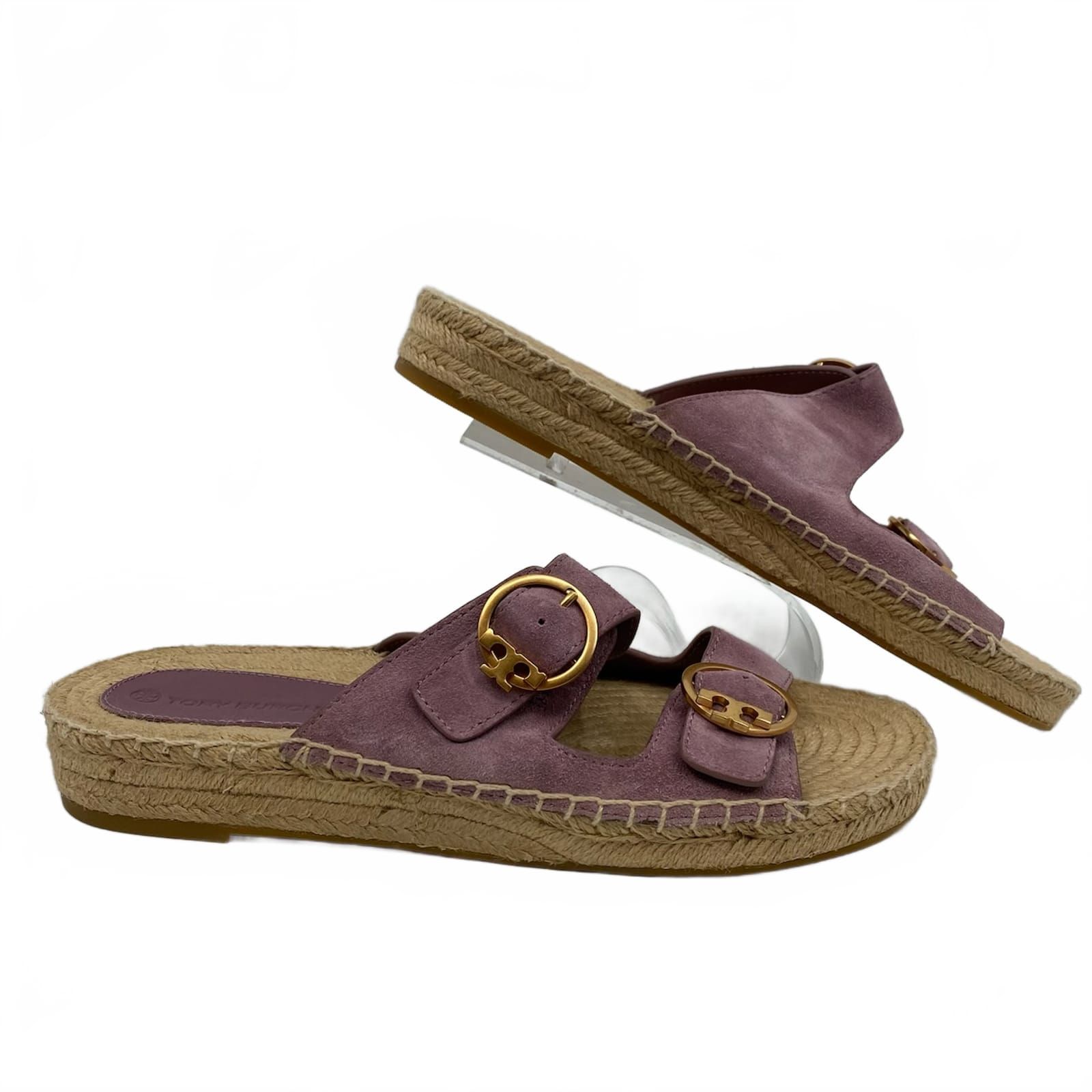 Tory Burch Purple Selby Two-Band Espadrille Sandals