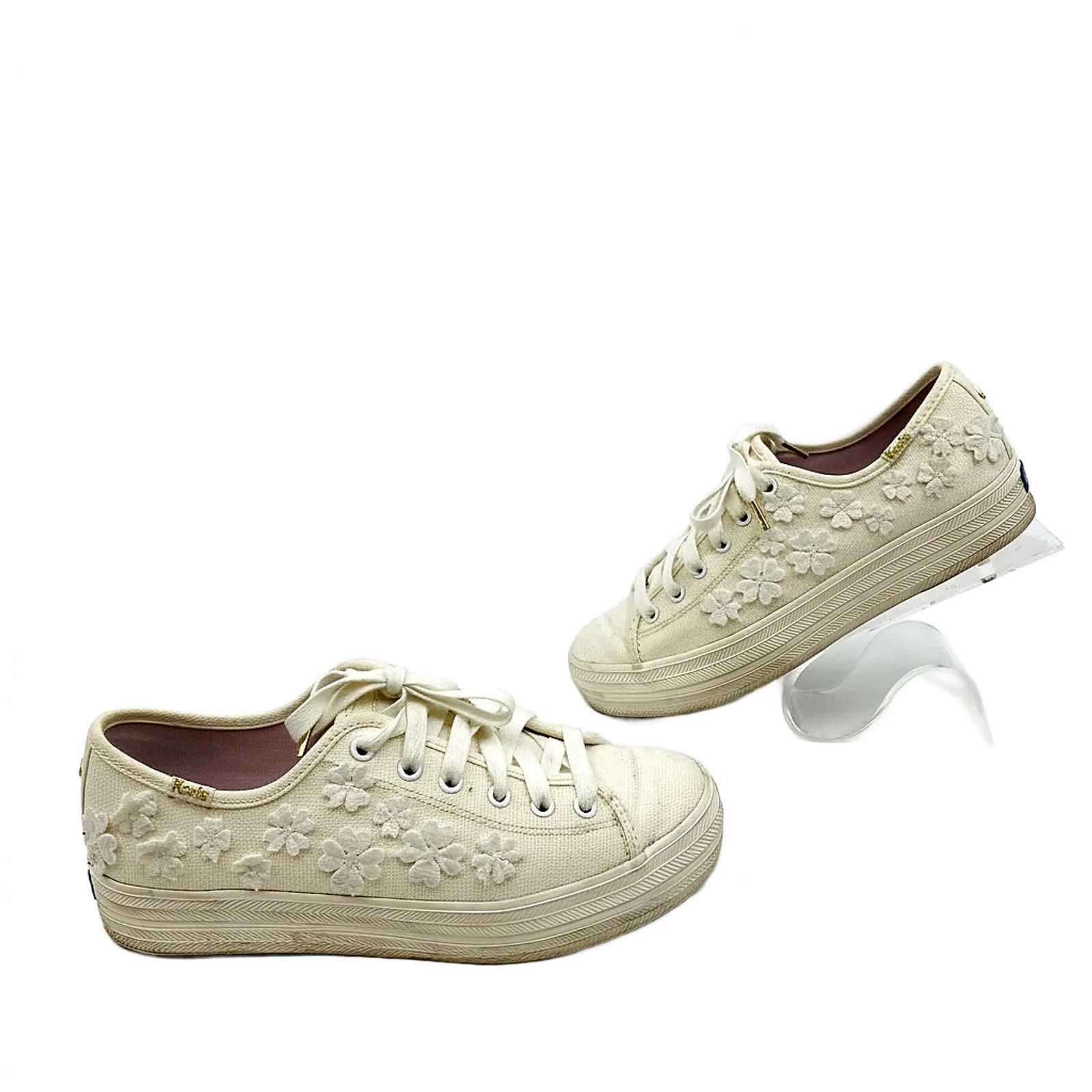 Ked x Kate Spade White Floral Canvas Sneakers