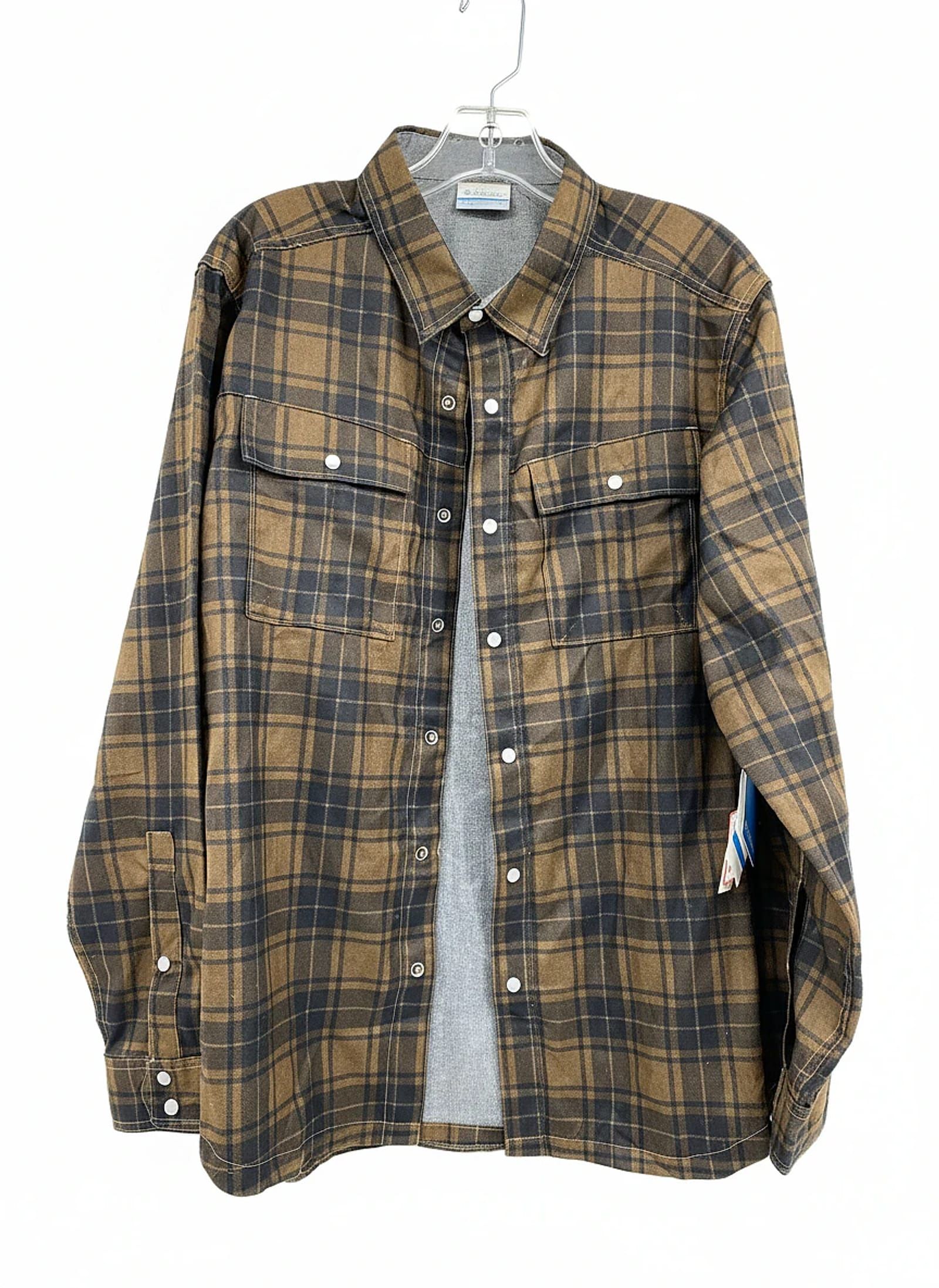 Columbia Men Brown Plaid Casual Shirt