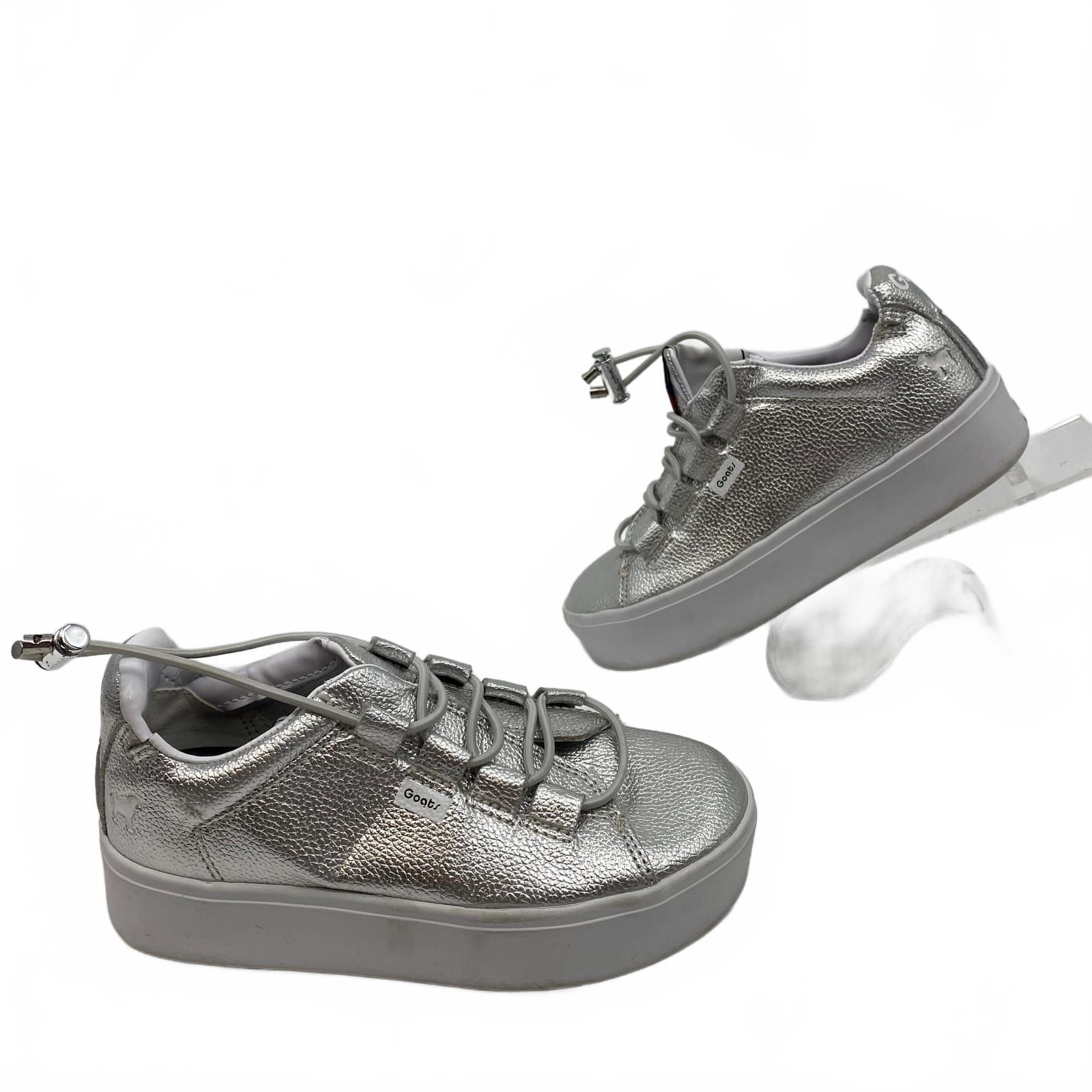 Goats Silver Leather Sneakers