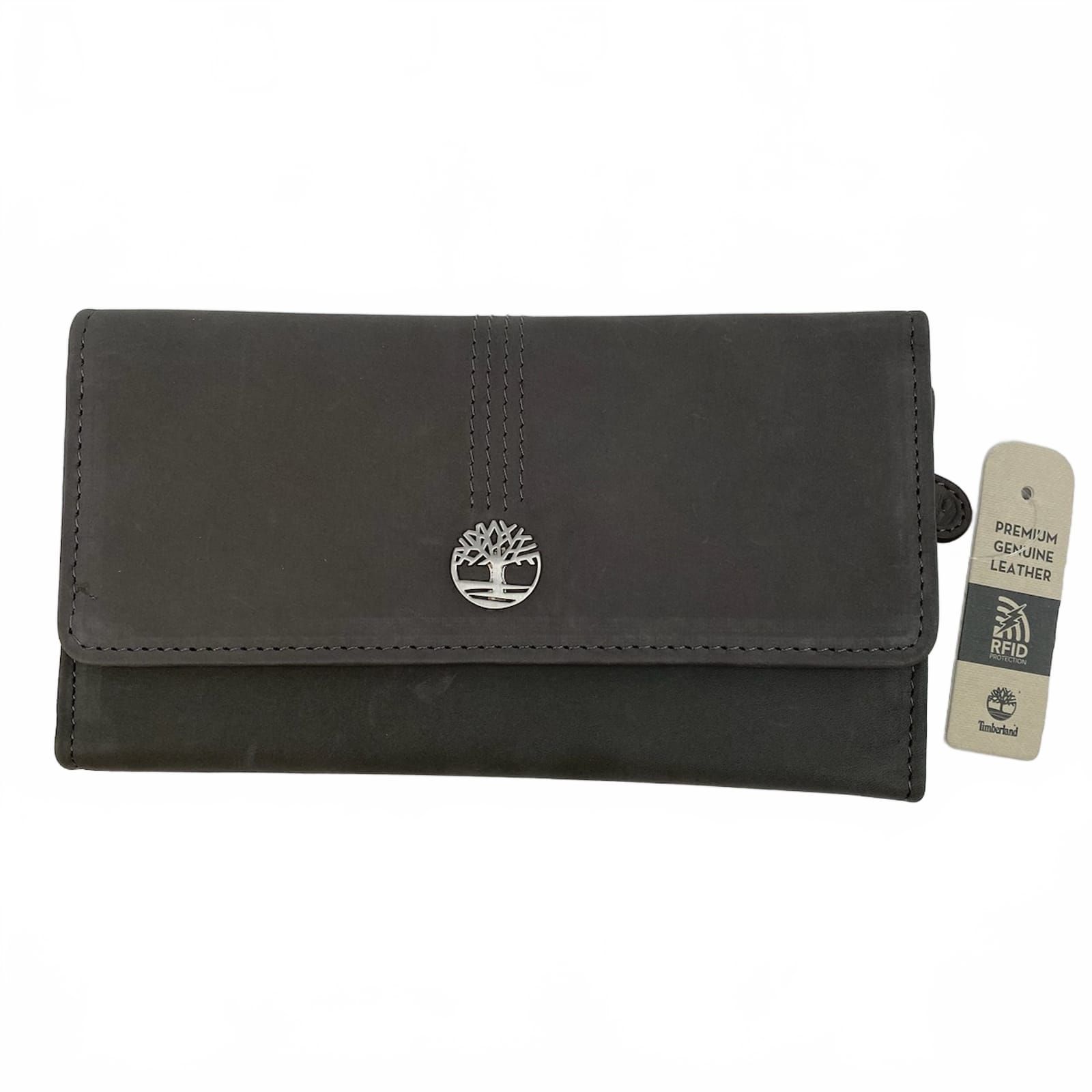Timberland Gray Leather Trifold Wallet