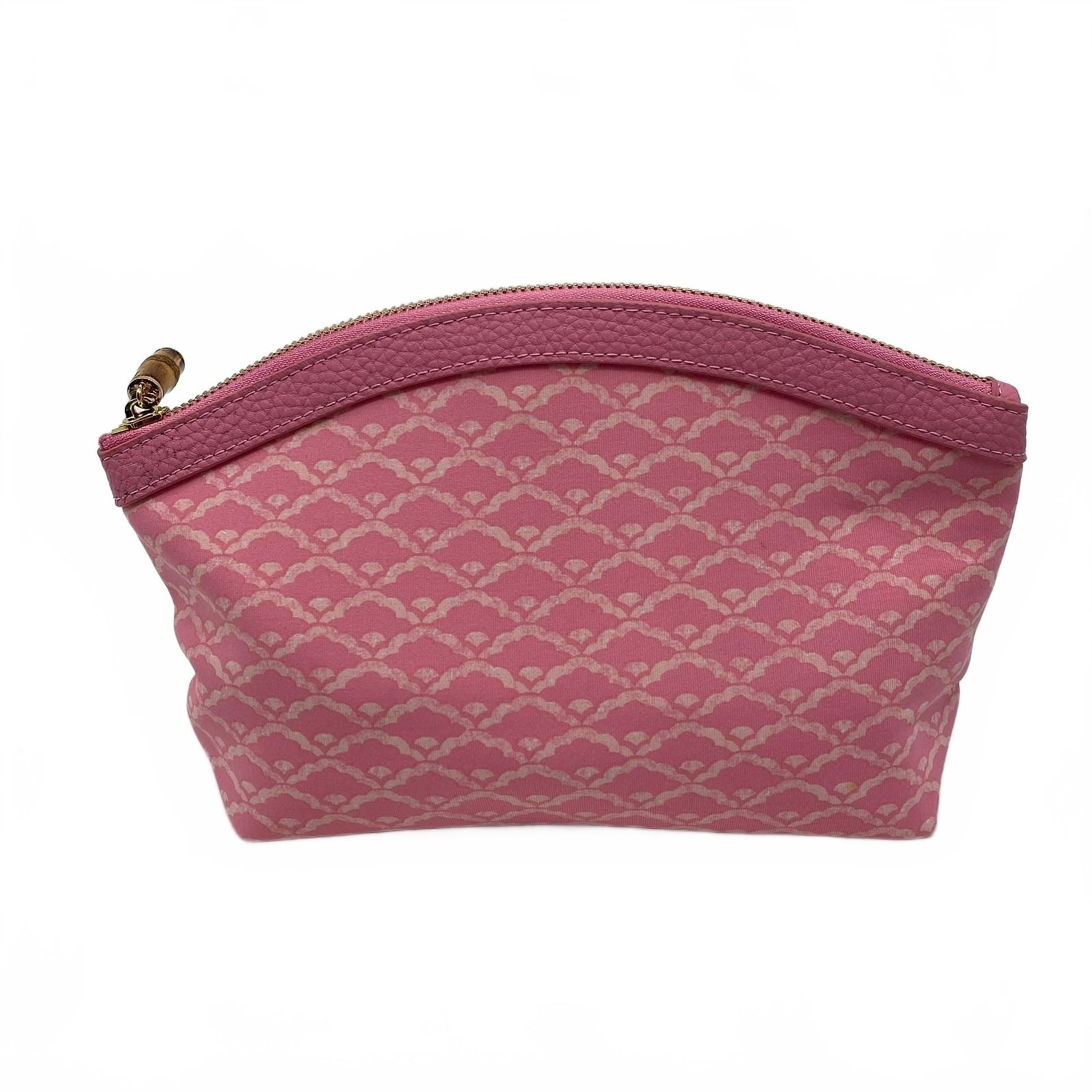 J. McLaughlin Pink Nylon Leather Zip Pouch Clutch