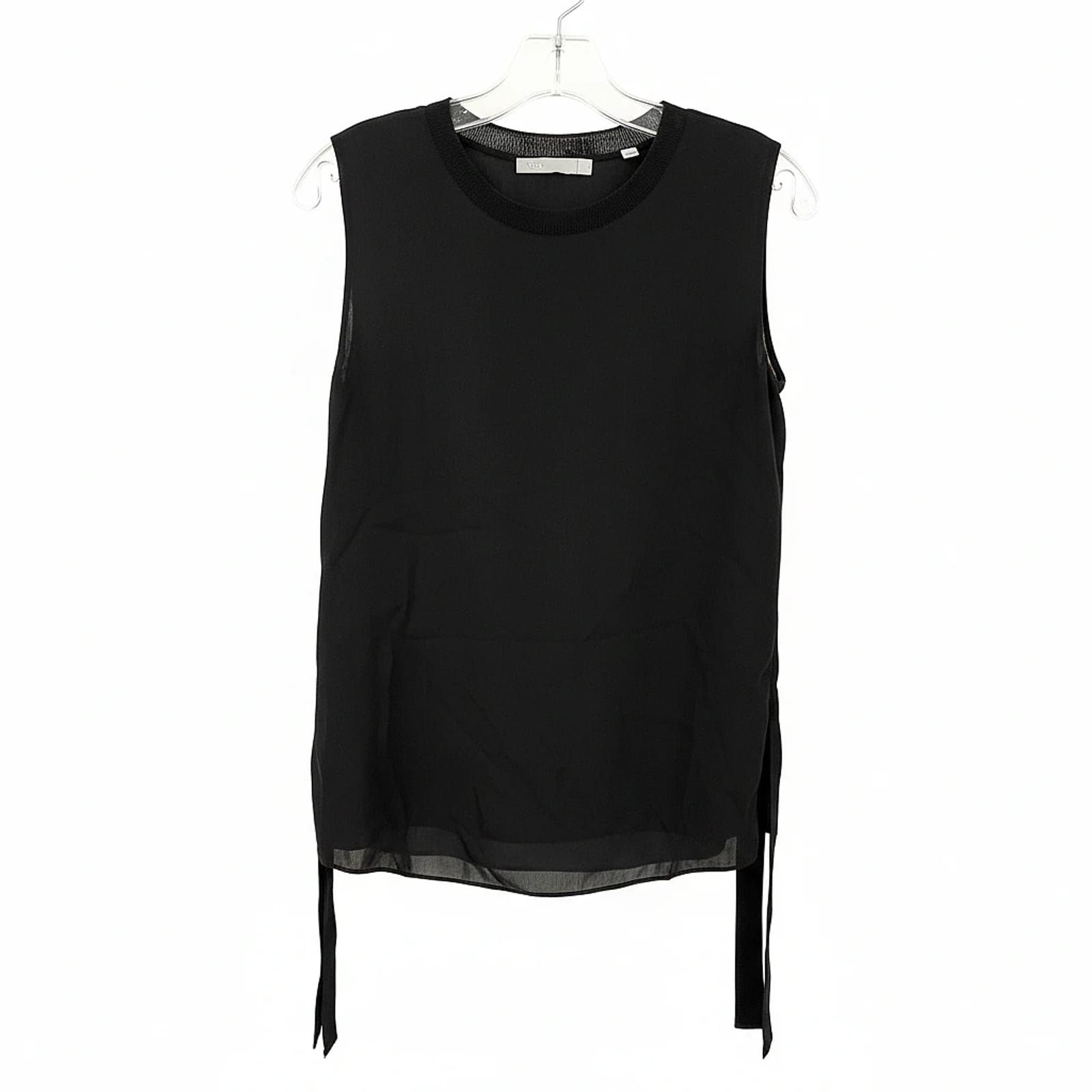 Vince Black Nylon Rayon Spandex Tank Top