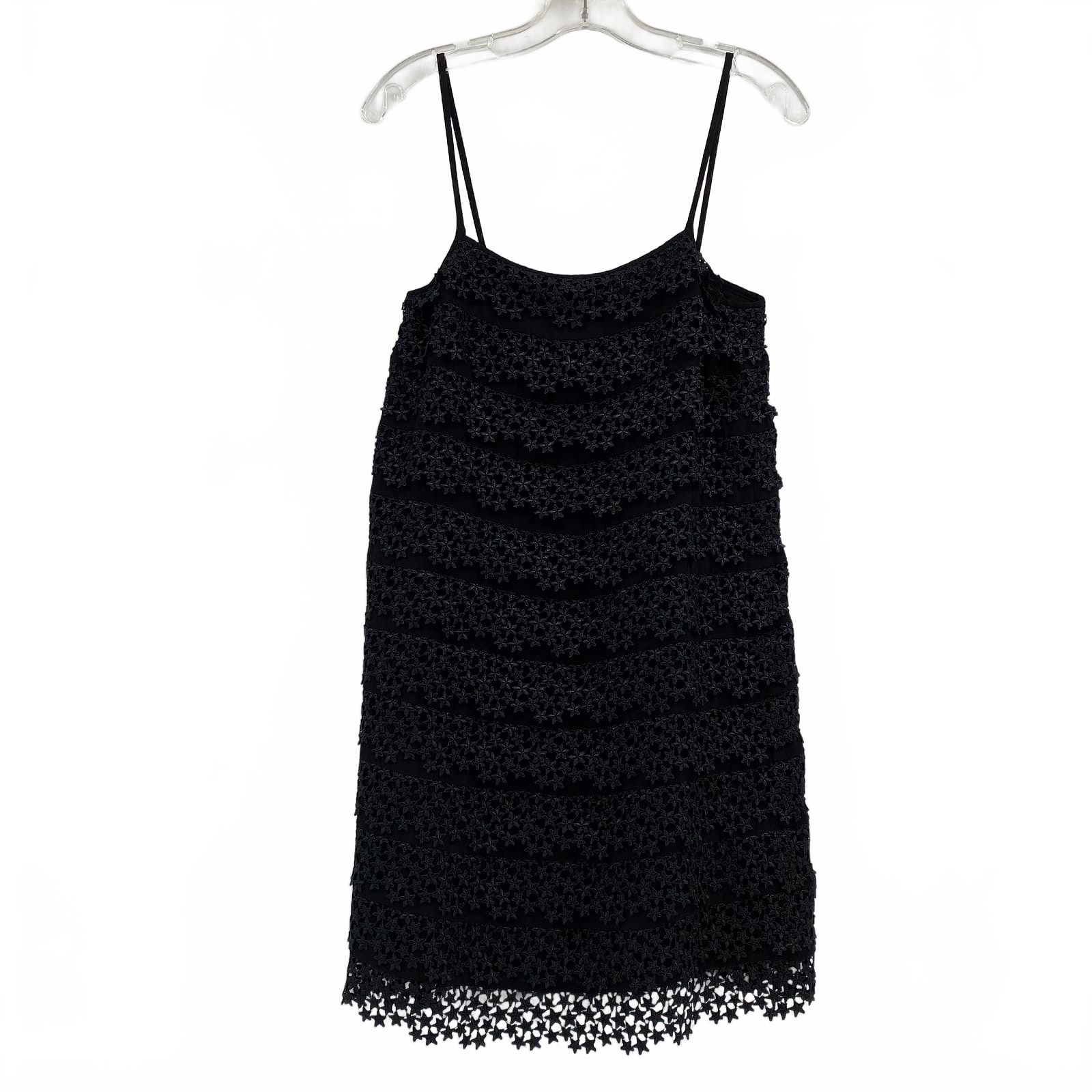 Diane Von Furstenberg Black Tiered Star Lace Mini Dress