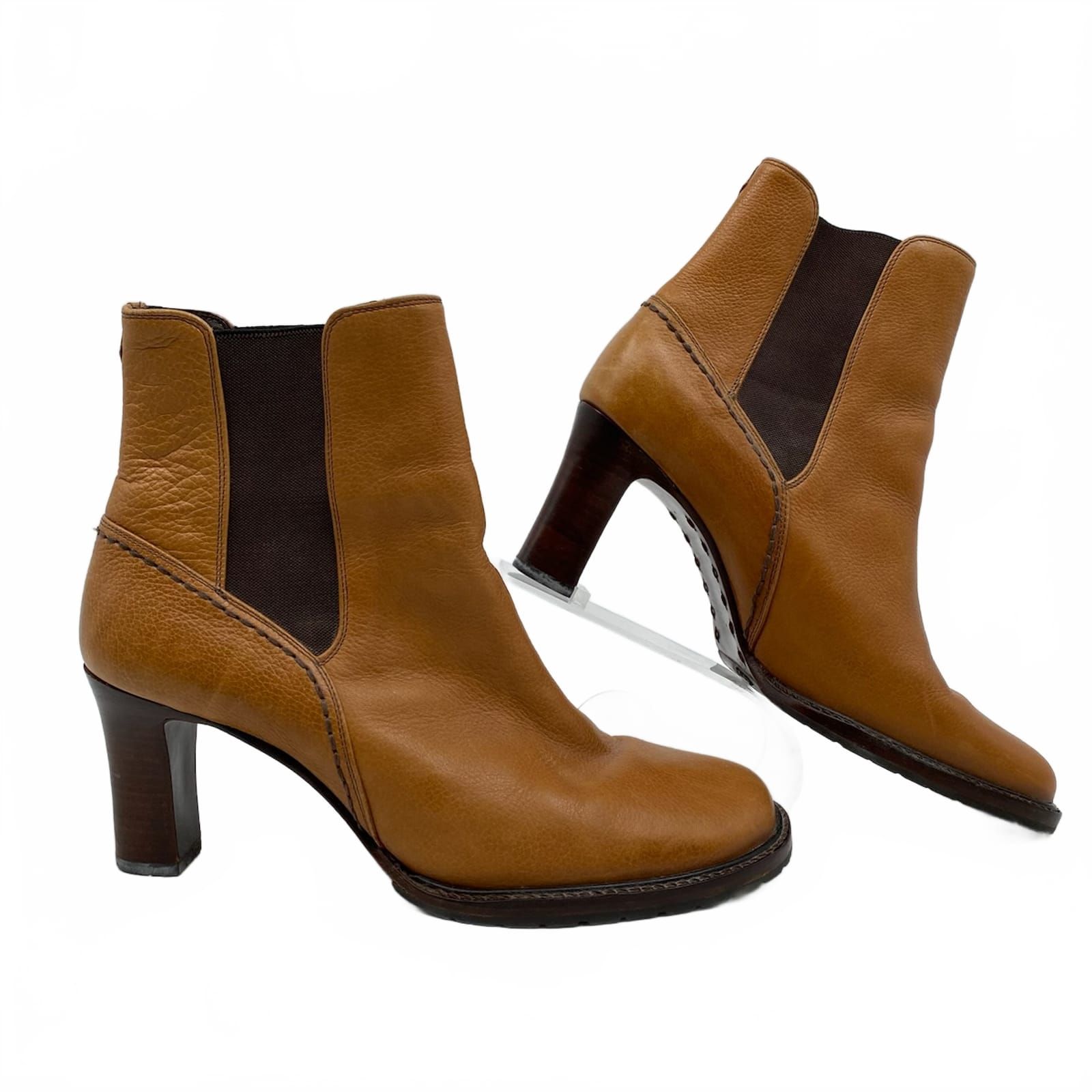 Cole Haan Tan Leather Heeled Ankle Boots