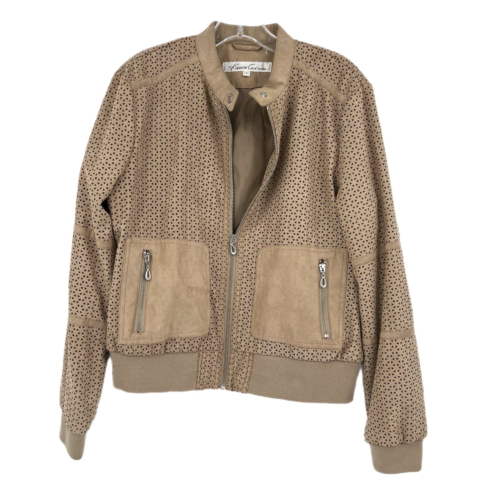 Kenneth Cole Tan Polyester Utility Jacket