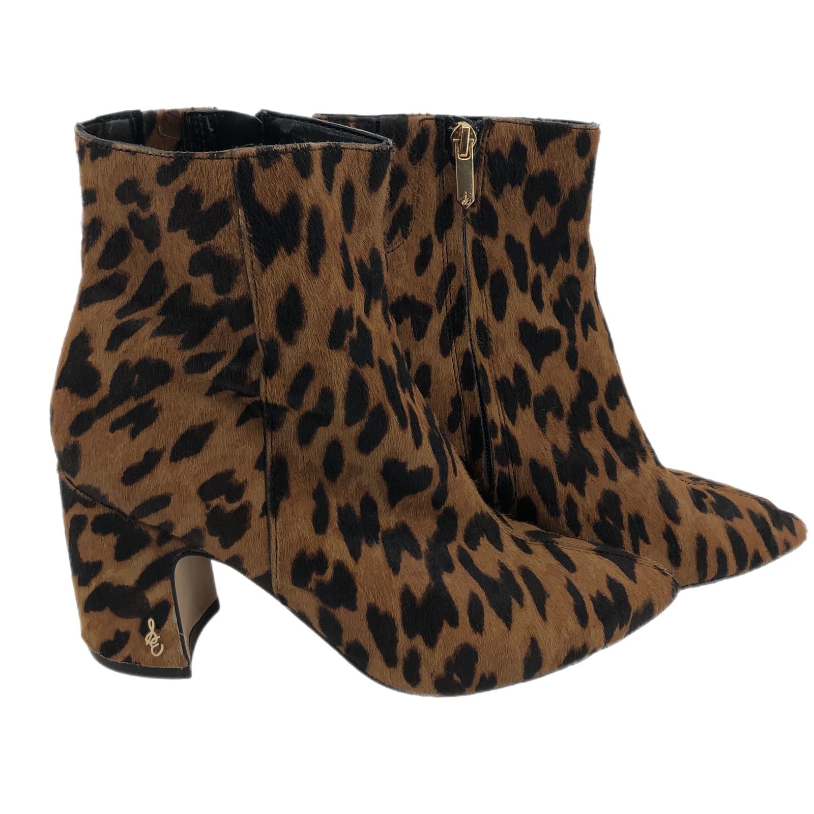 Sam Edelman Black/Brown Leather Heel Ankle Boots