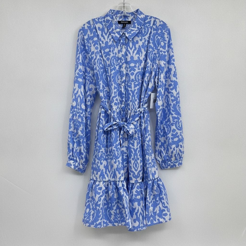 Ellen Tracy Blue White Abstract Print Mini Dress