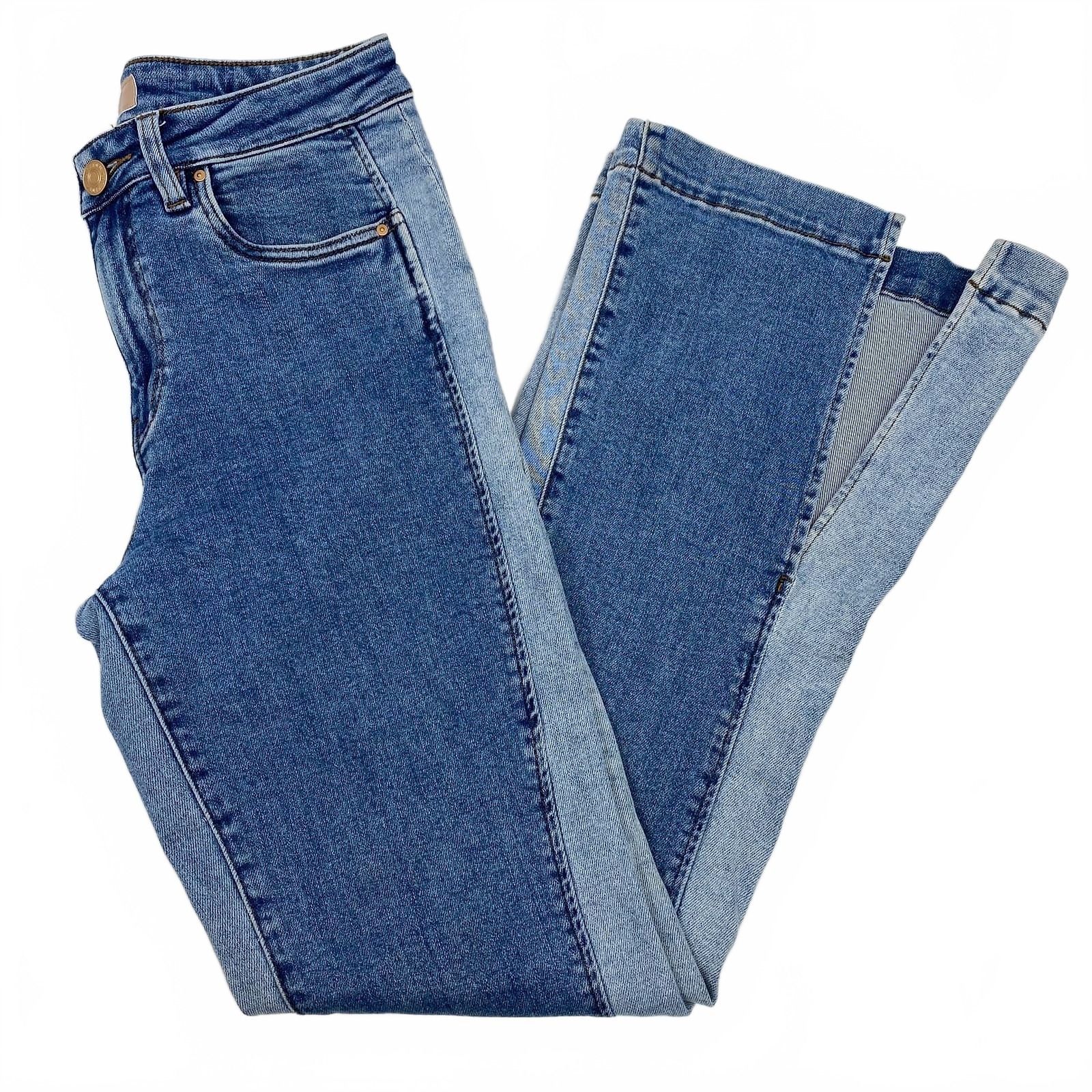 Kut from the Kloth Blue Light Wash Two-Tone Ana Flare Jeans