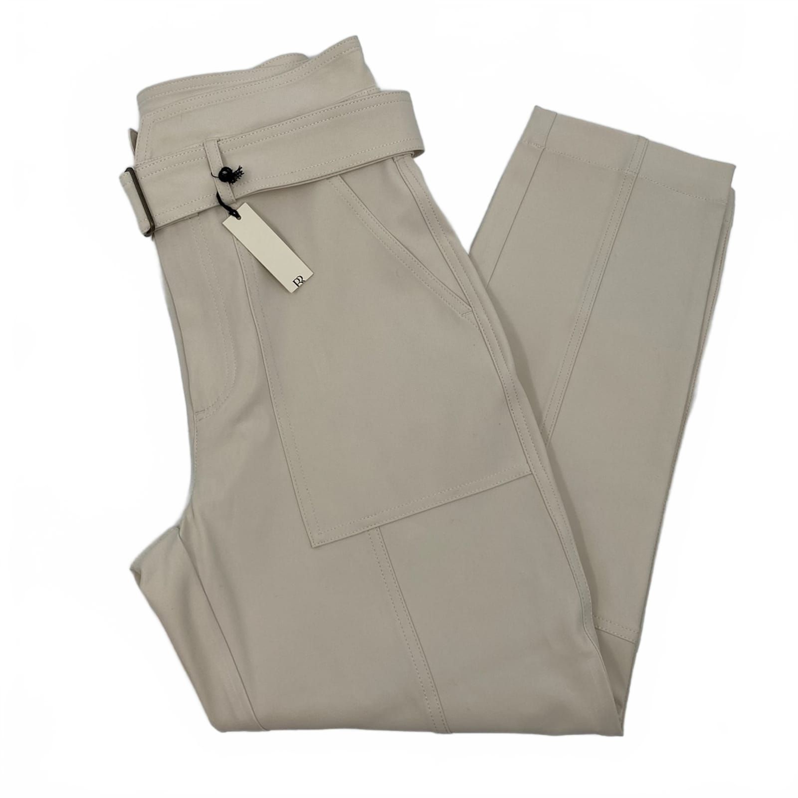 Banana Republic Beige Belted Tapered Trousers