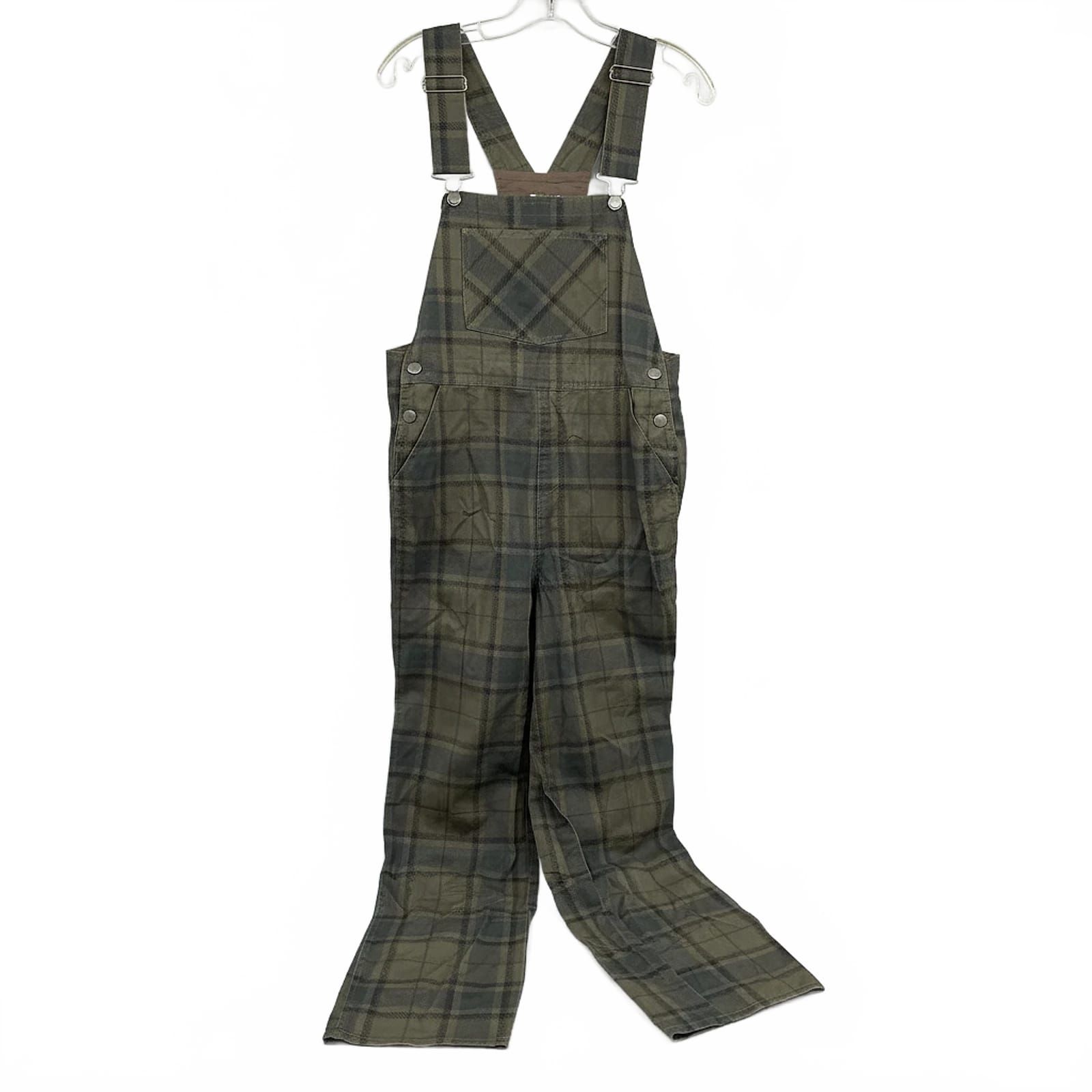 We Wore What Green Plaid Jumpsuit