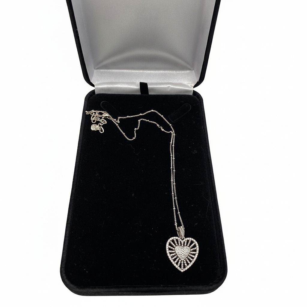 Brighton Silver Heart Burst Pendant Necklace