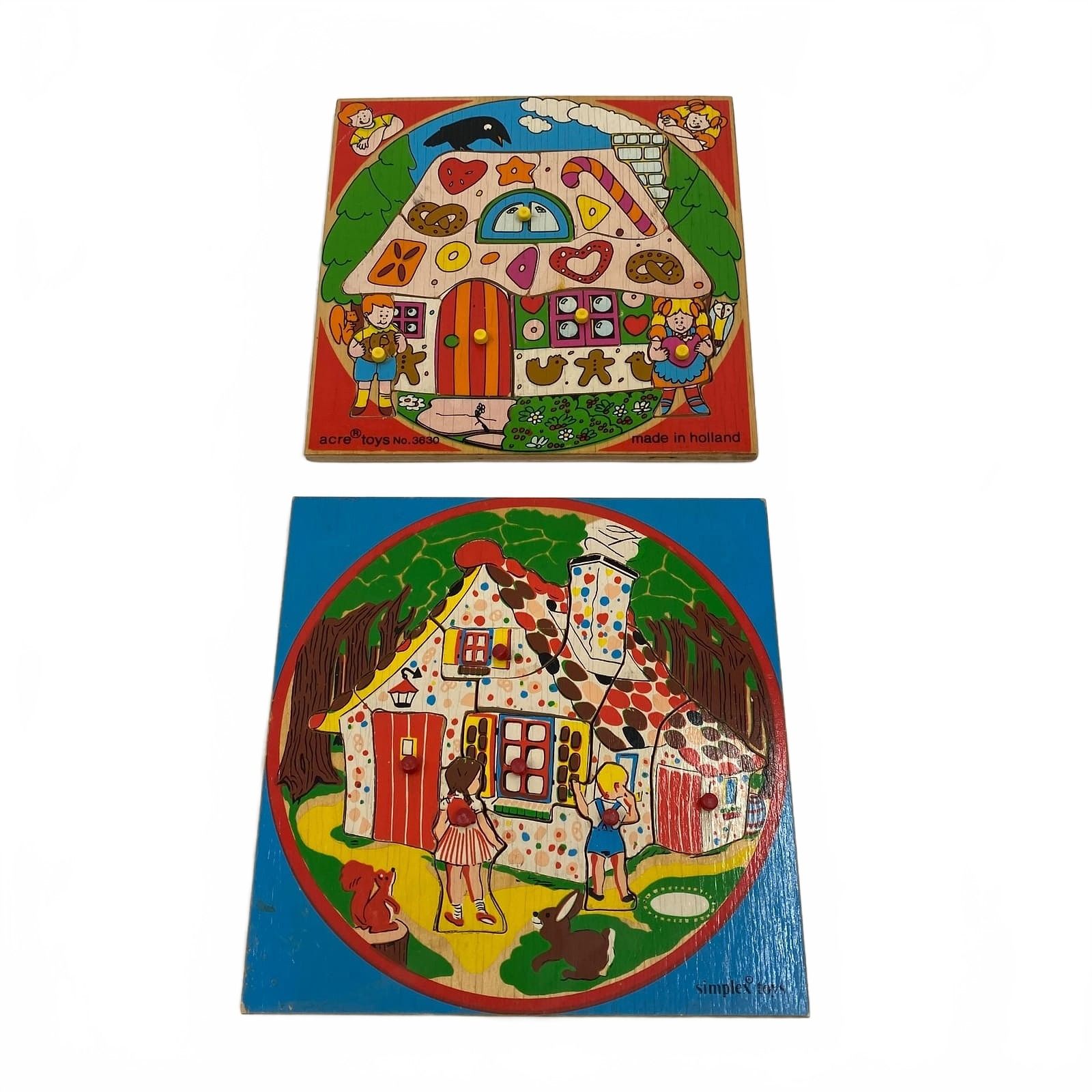 Acre Toys 1980s Wooden Puzzle Set