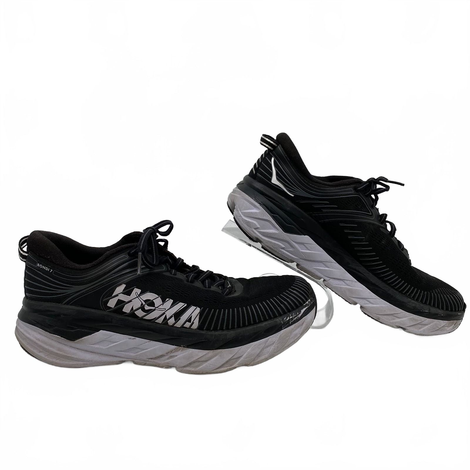 Hoka Black White Bondi 7 Sneakers