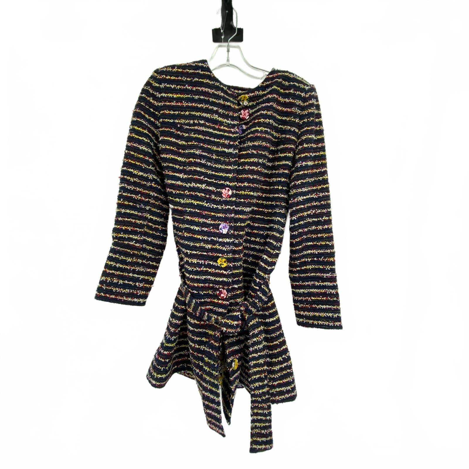 CAbi Striped Textured Floral Coat