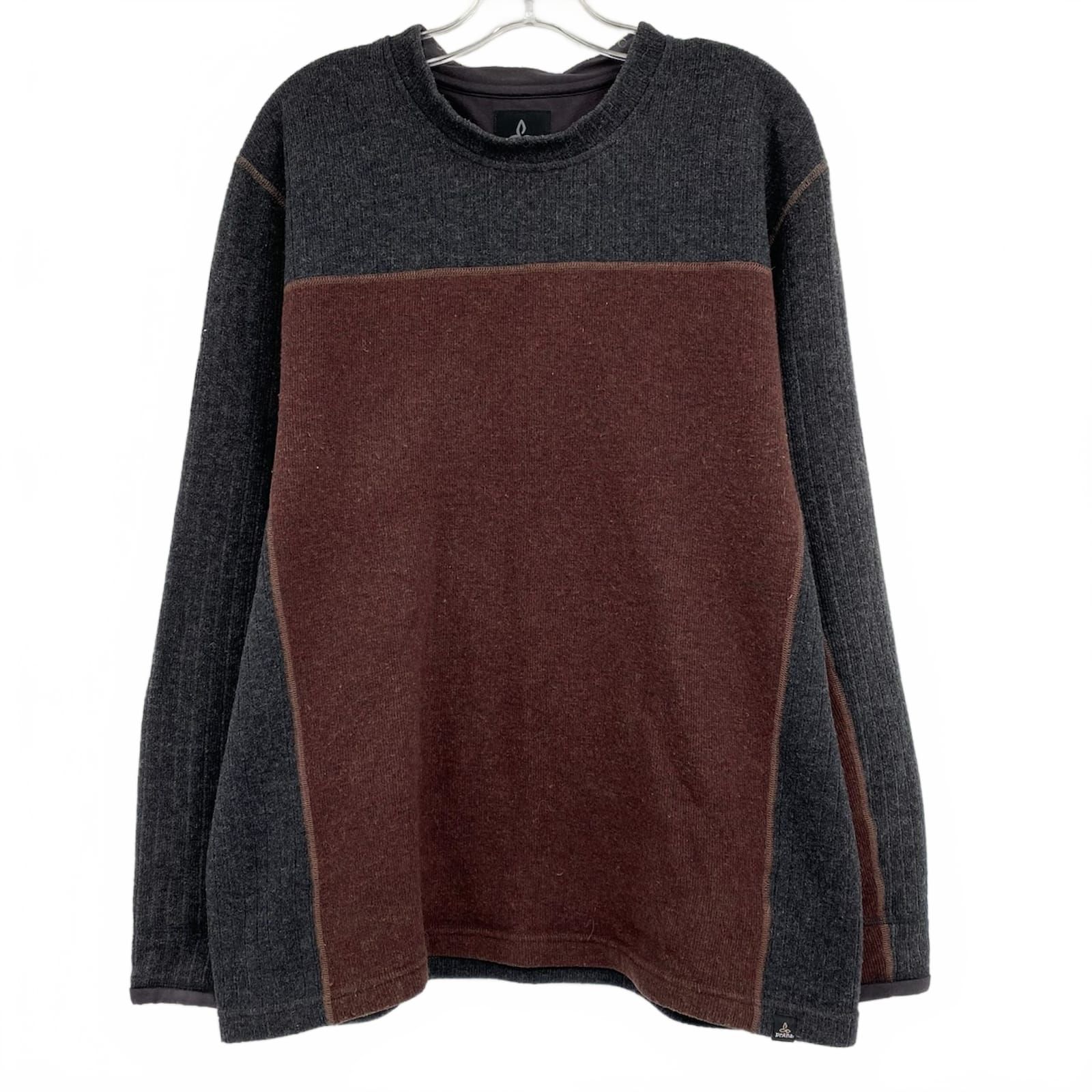 Prana Brown Gray Crewneck Sweater