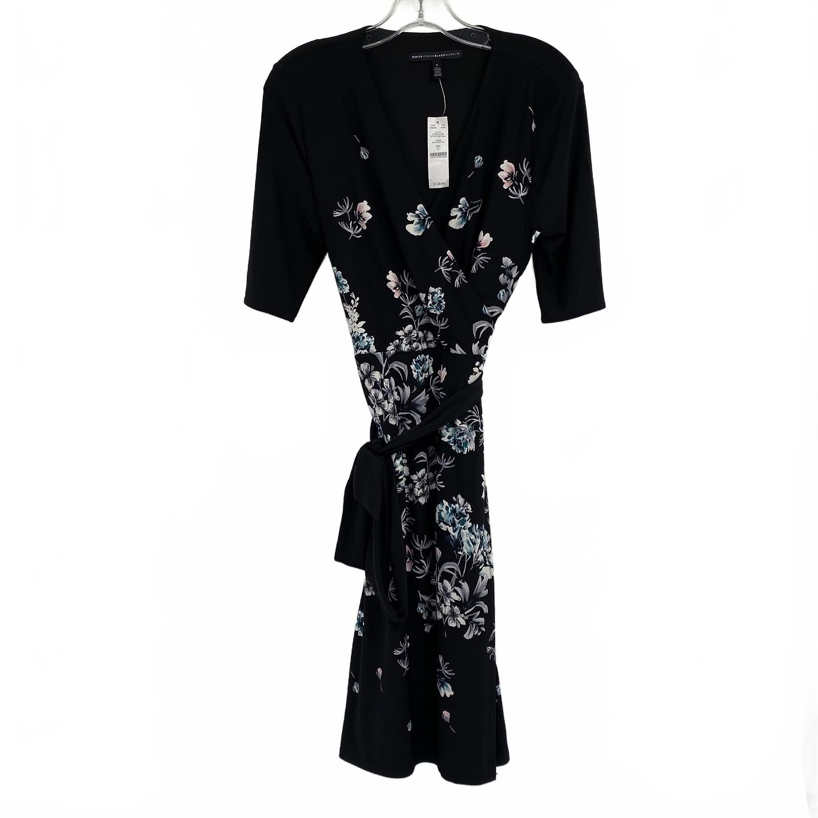 White House Black Market Black Pink Floral Mini Dress