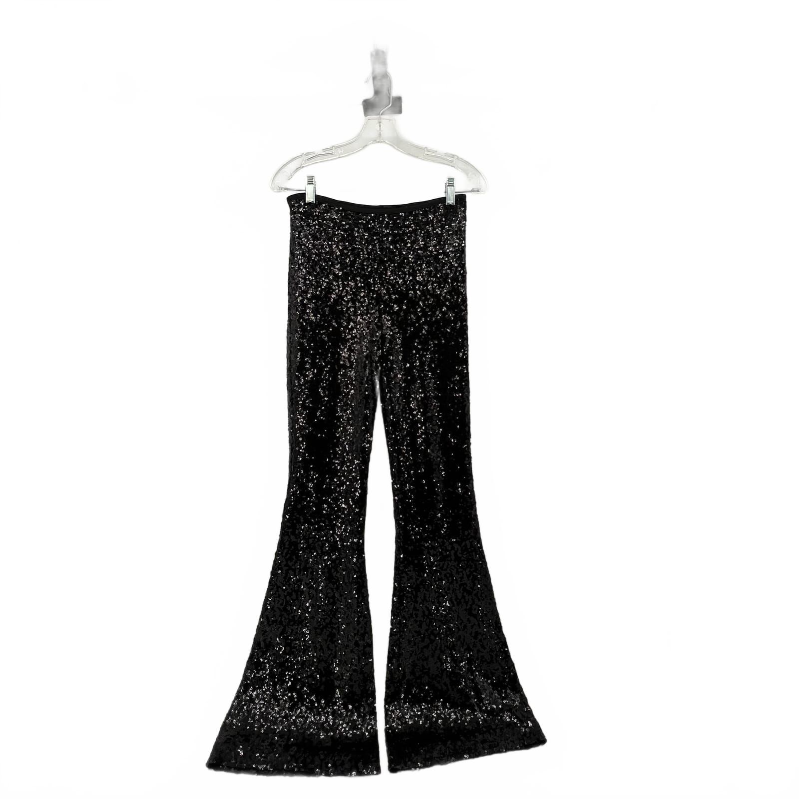 Anthropologie Black Dress Pants with Sequin Detail