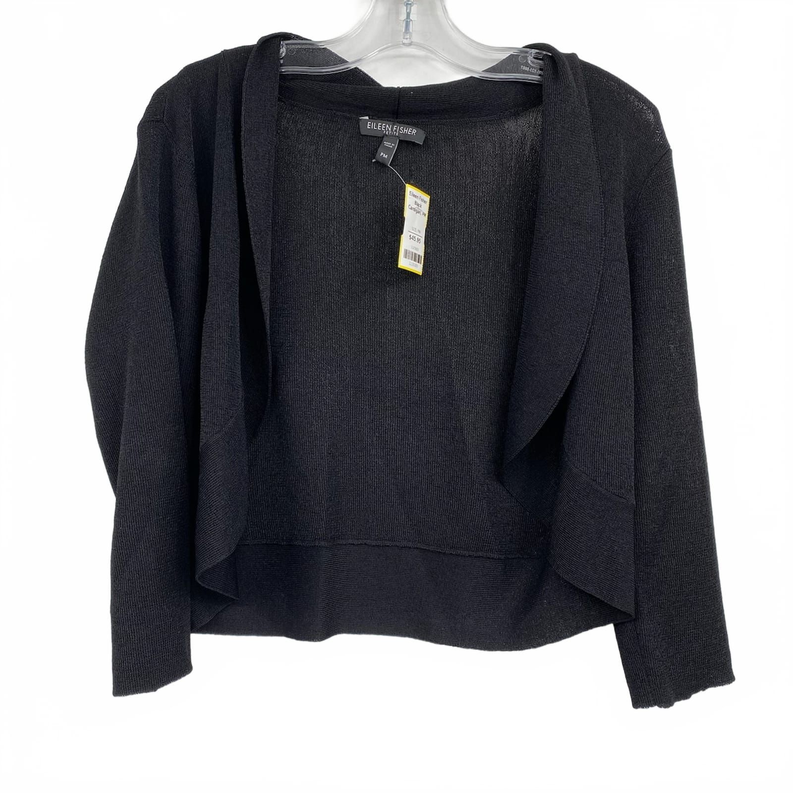 Eileen Fisher Black 1/4 Sleeve Cardigan Women’s PM
