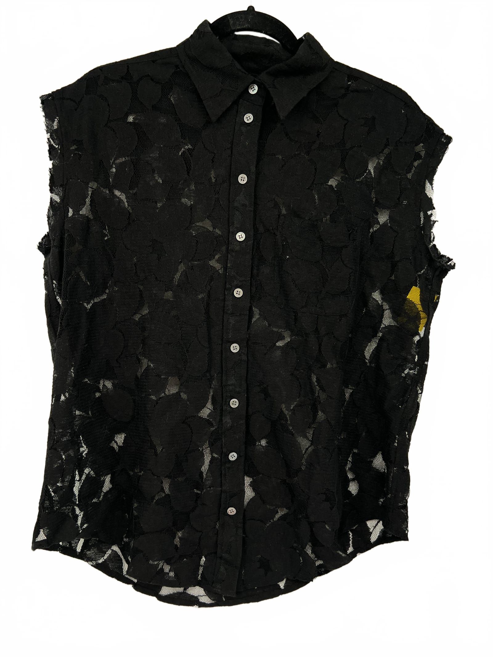 Elizabeth and James Black Lace Floral Blouse