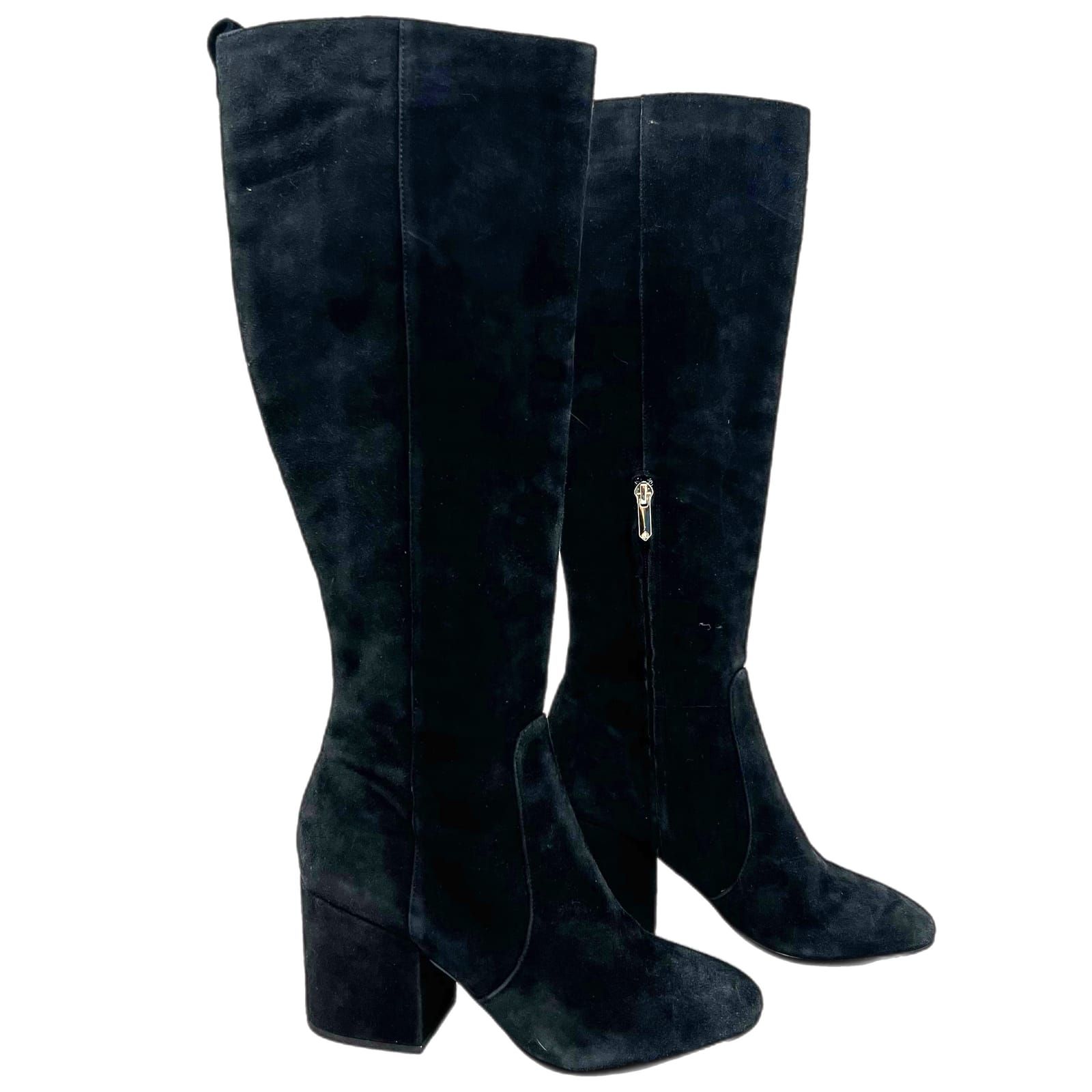 Sam Edelman Black Block Heel Almond Toe Heeled Boots