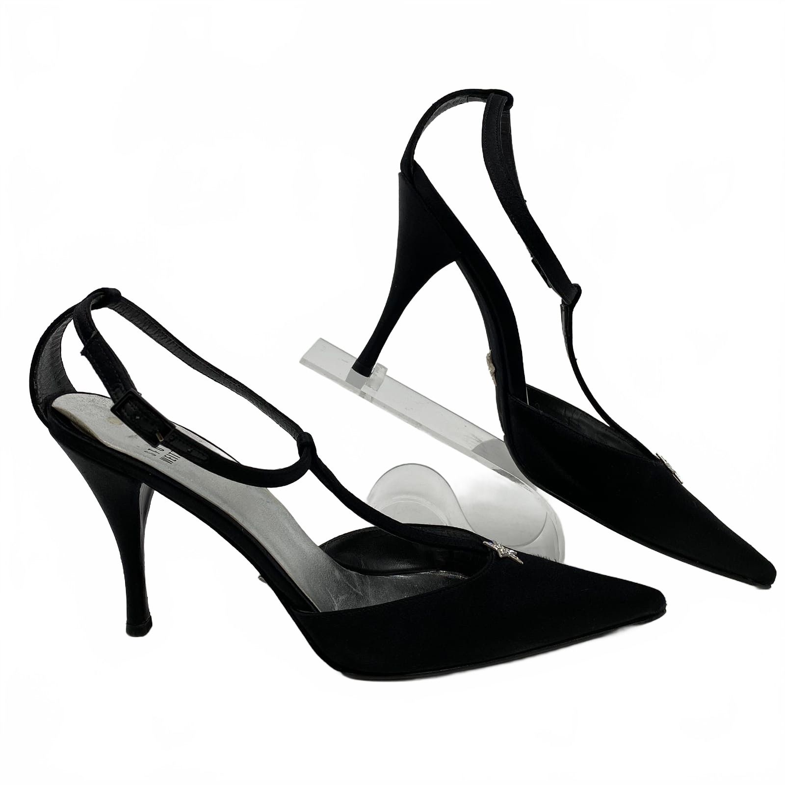 Stuart Weitzman Black Silver Star Heels