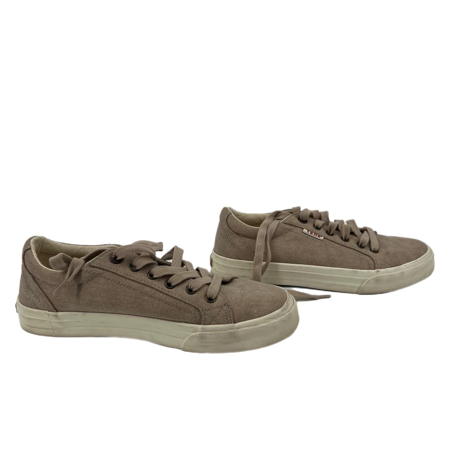 Taos Brown Cotton Lace-Up Athletic Sneakers
