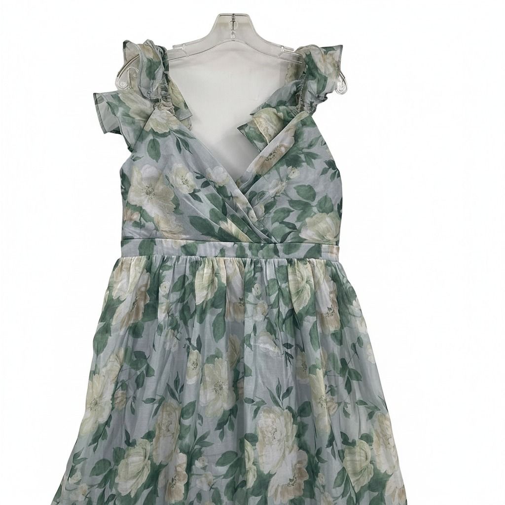 Lulu’s Maxi Floral Dress Blue/Green