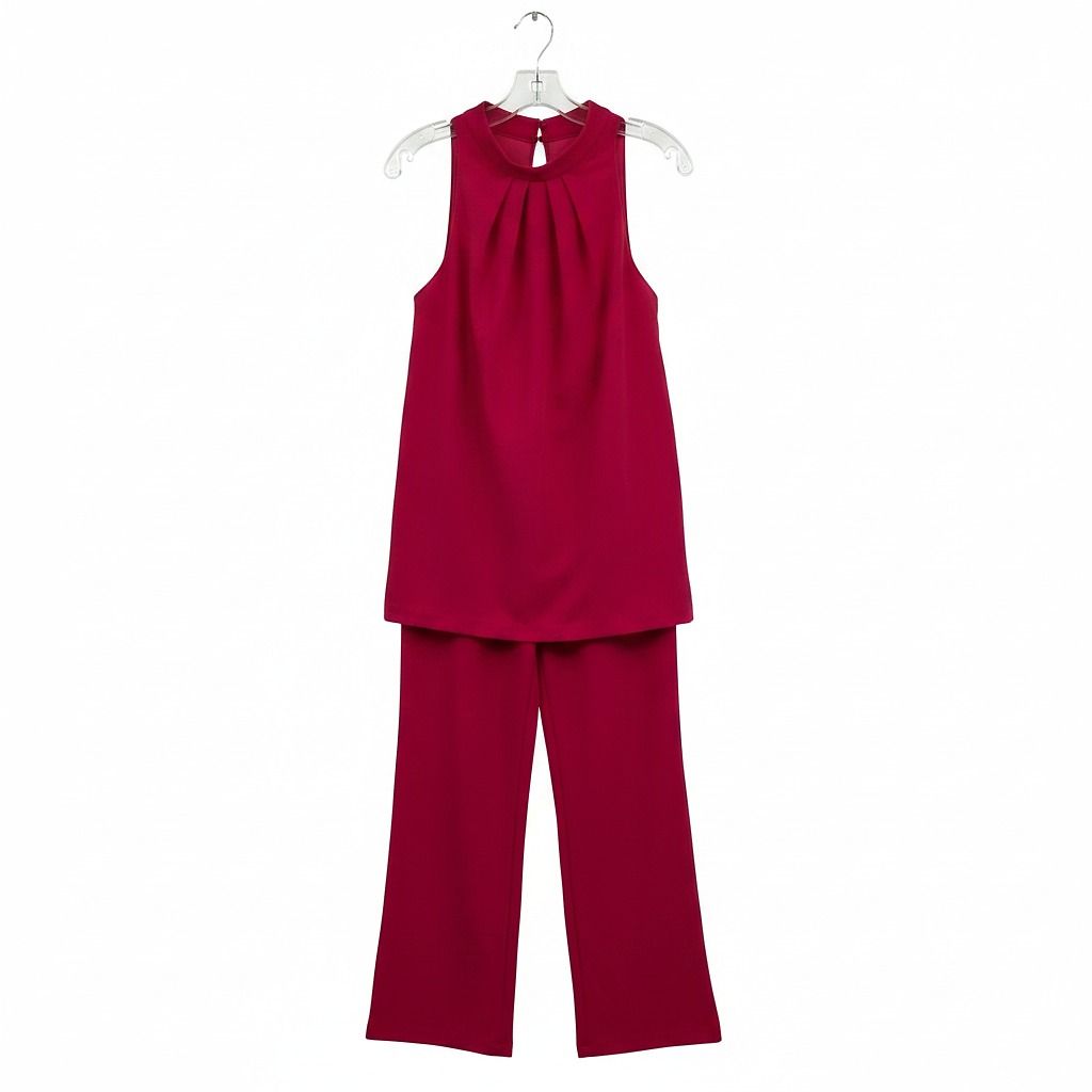 Adrianna Papell Pink Layered Sleeveless Jumpsuit