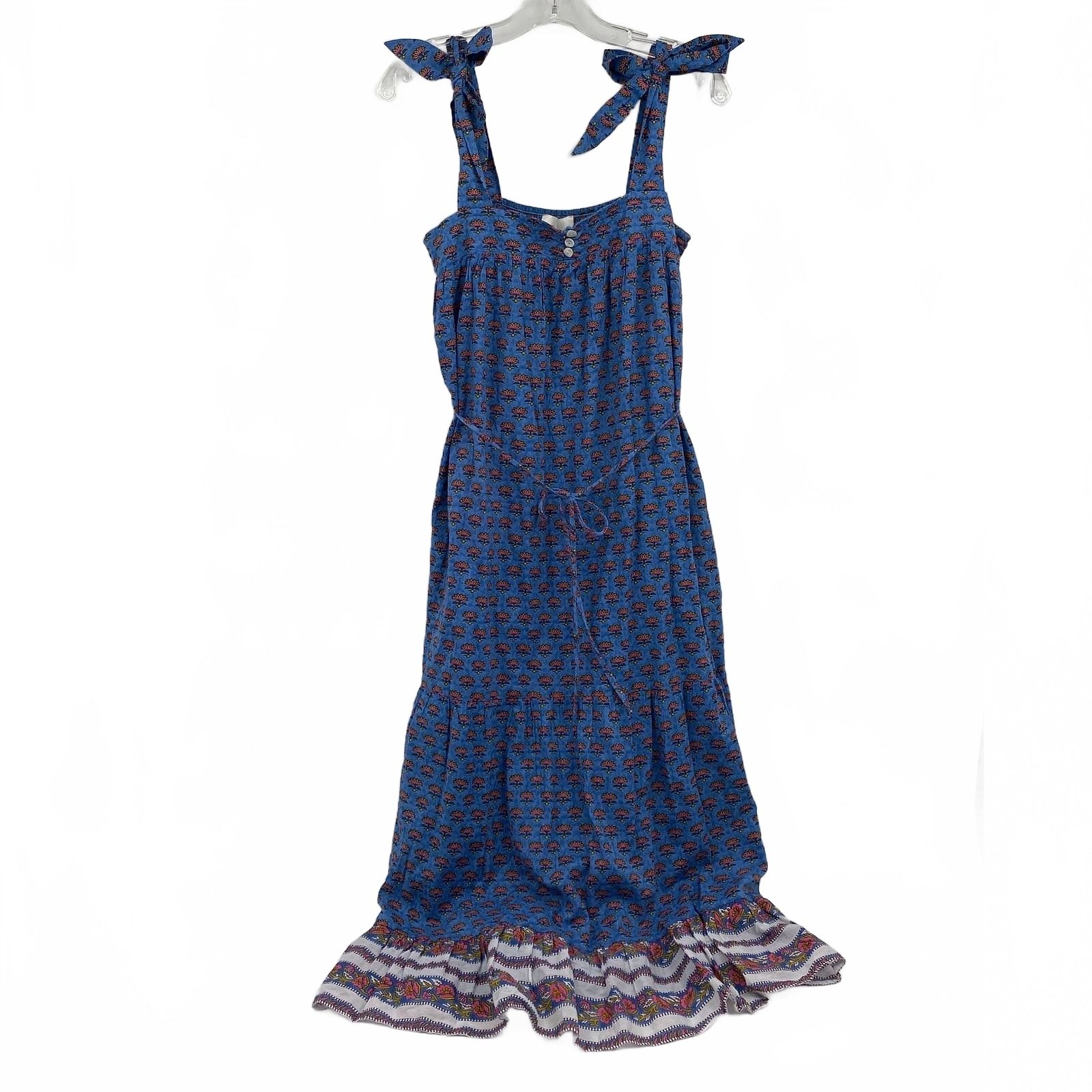 Cleobella Blue Pink Floral Maxi Dress