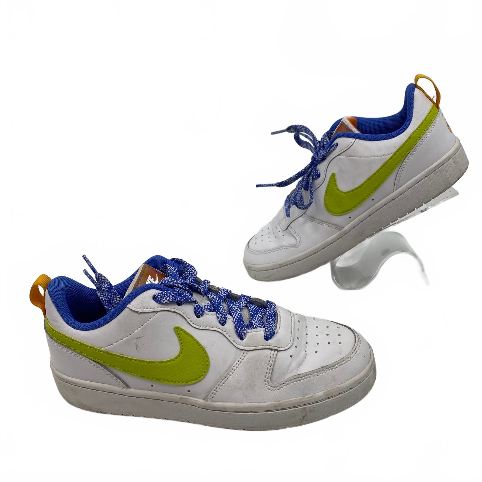 Nike White-Green Court Borough 2 Kids Sneaker
