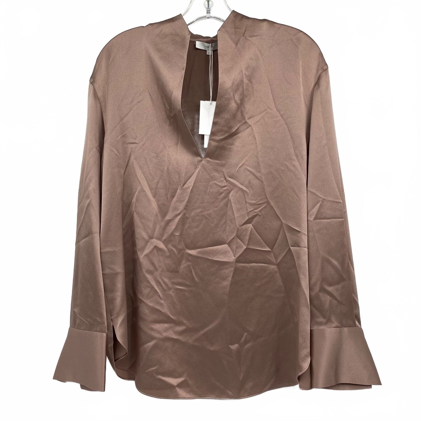 Vince Blush Pink Silk V-Neck Blouse