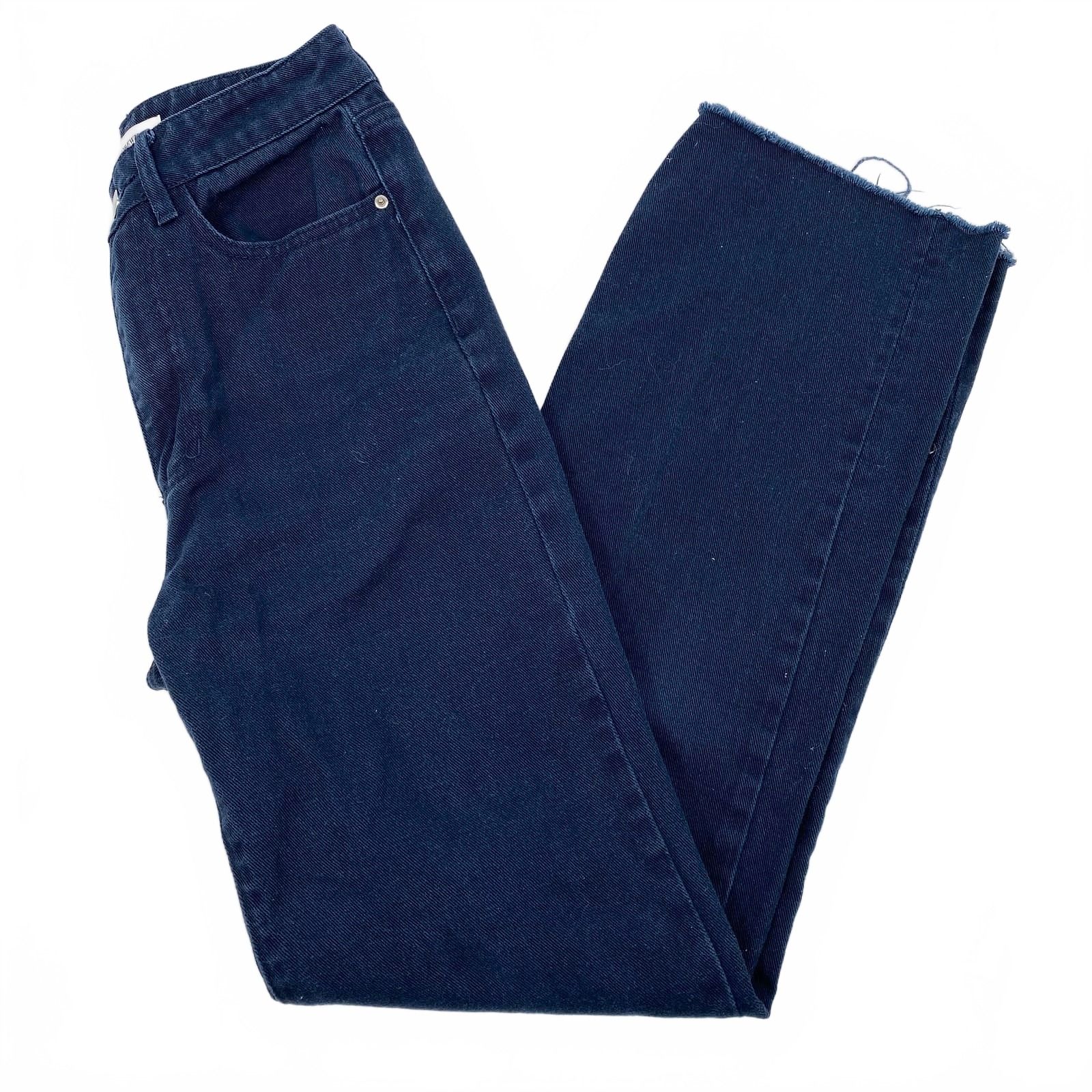 WeWoreWhat Navy Blue High-Rise Straight Leg Jeans