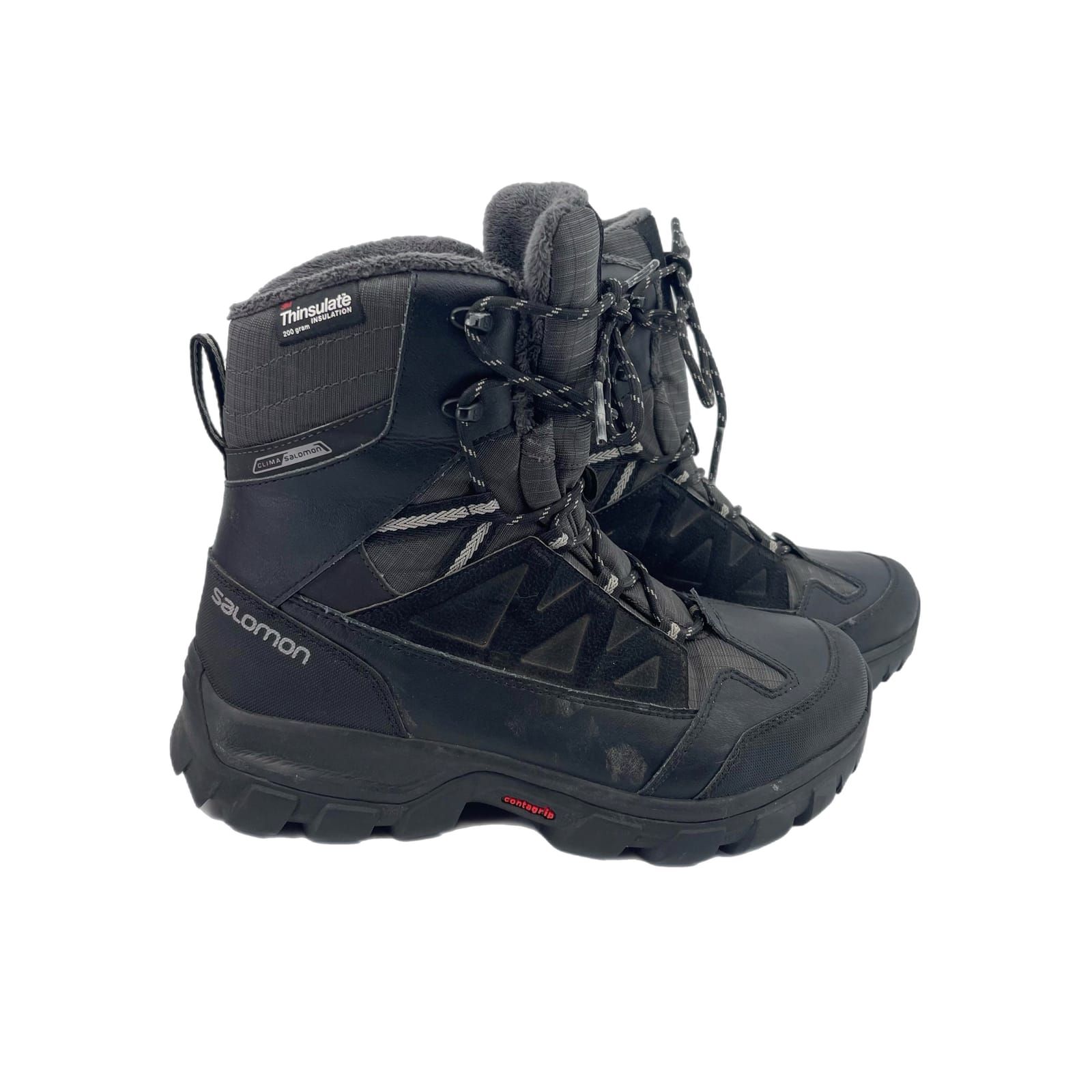 Salomon Black Lace-Up Platform Winter Boots