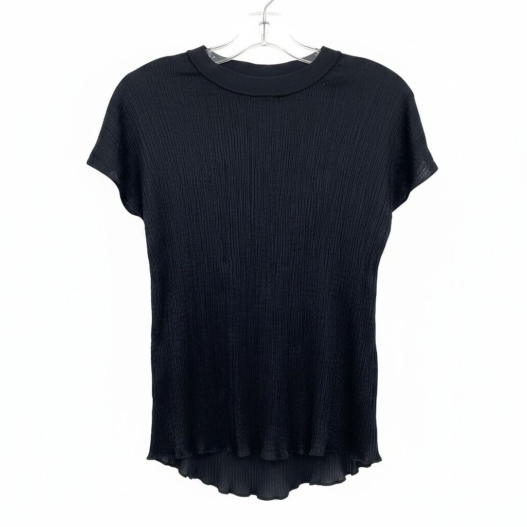 Vince Black Pleated Silk Blouse