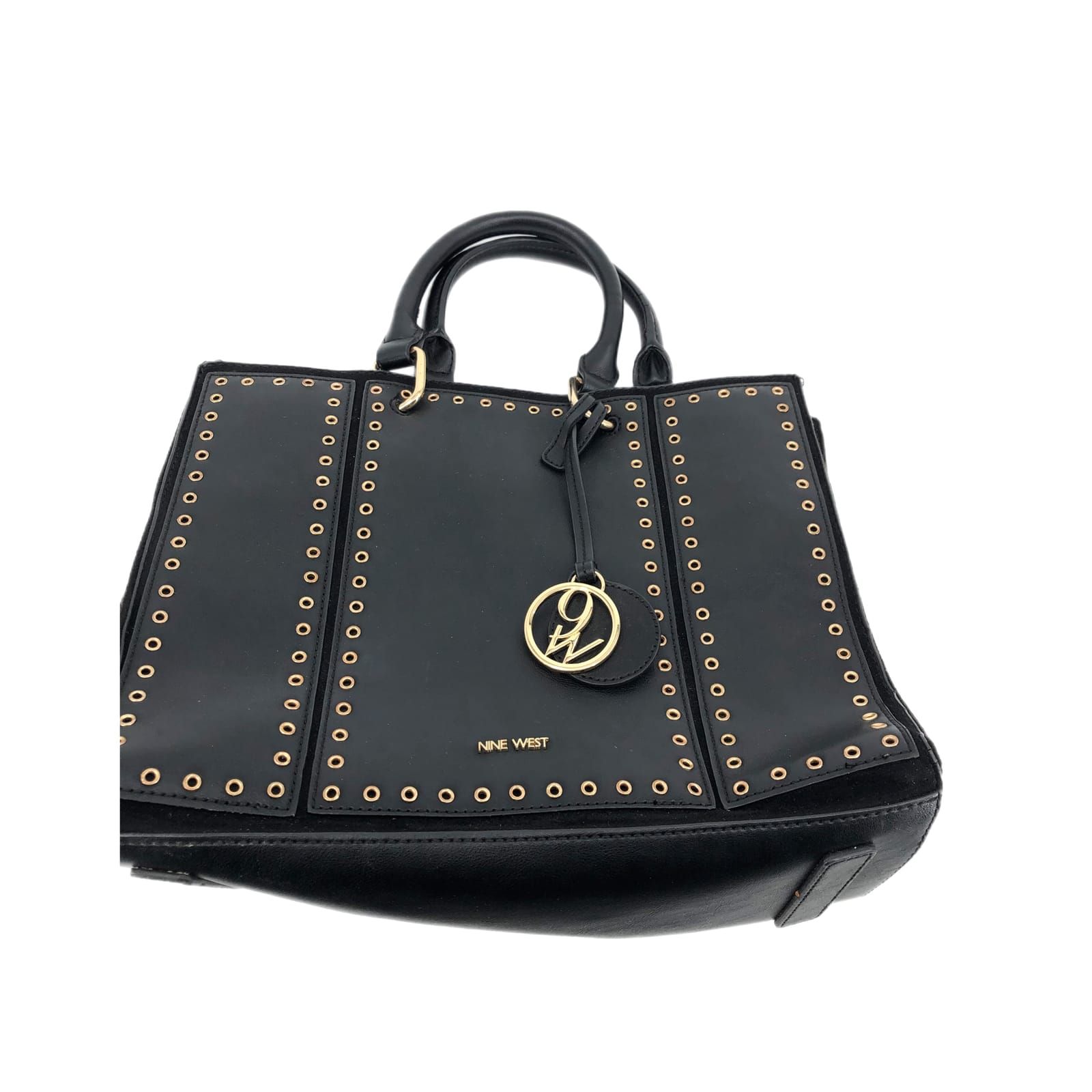 Nine West Black Leather Top Handle Mini Bag