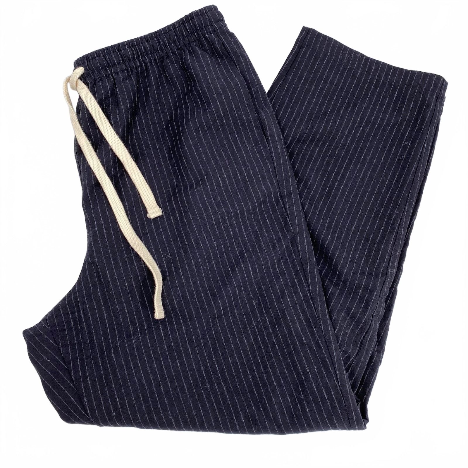 J. Crew Navy Wool Striped Drawstring Pants