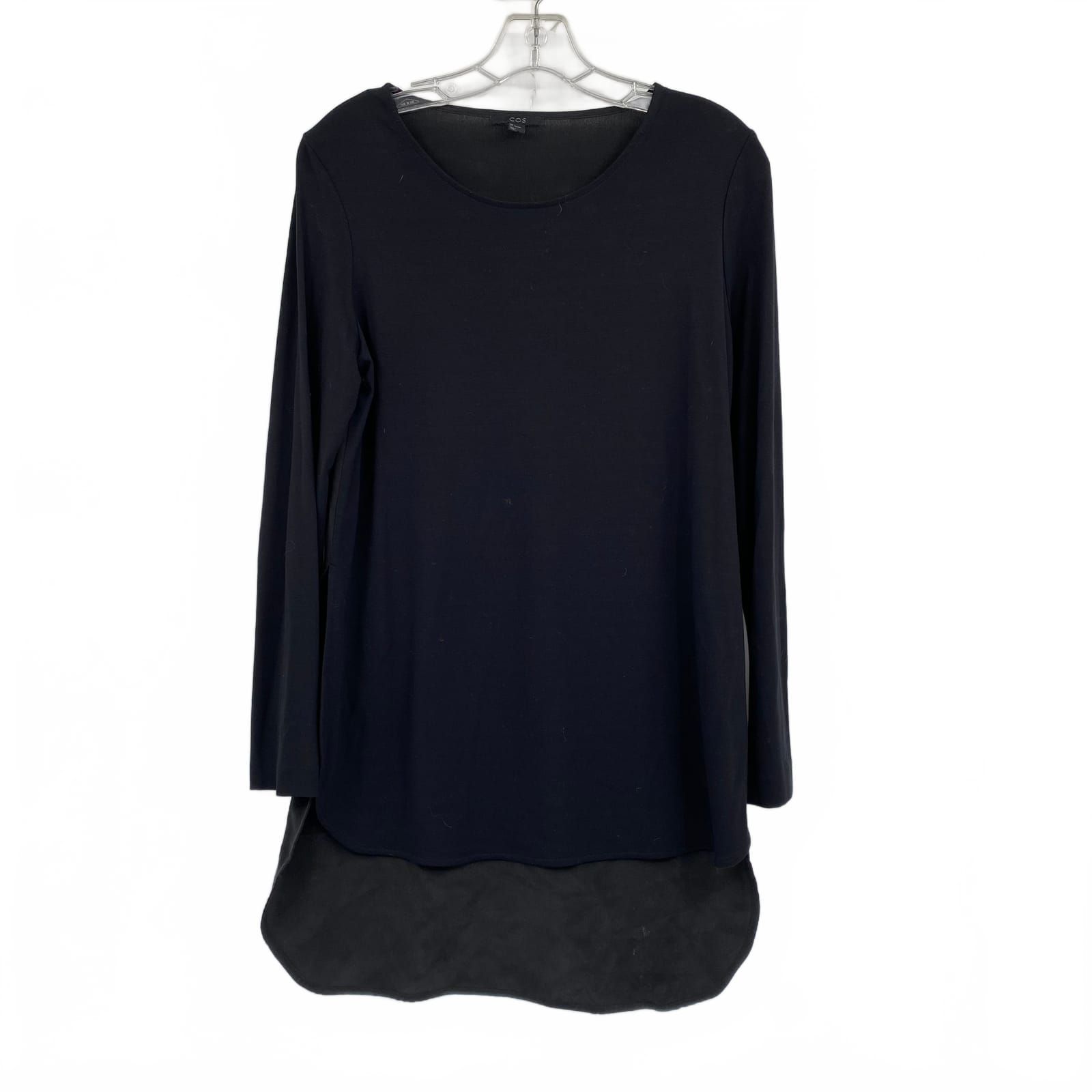COS Black Silk High-Low Tee