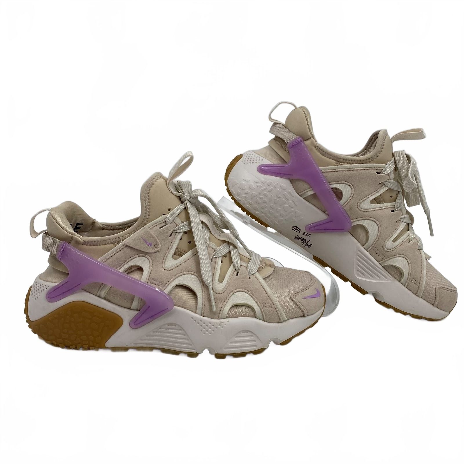 Nike Beige Purple Air Huarache Craft Sneakers