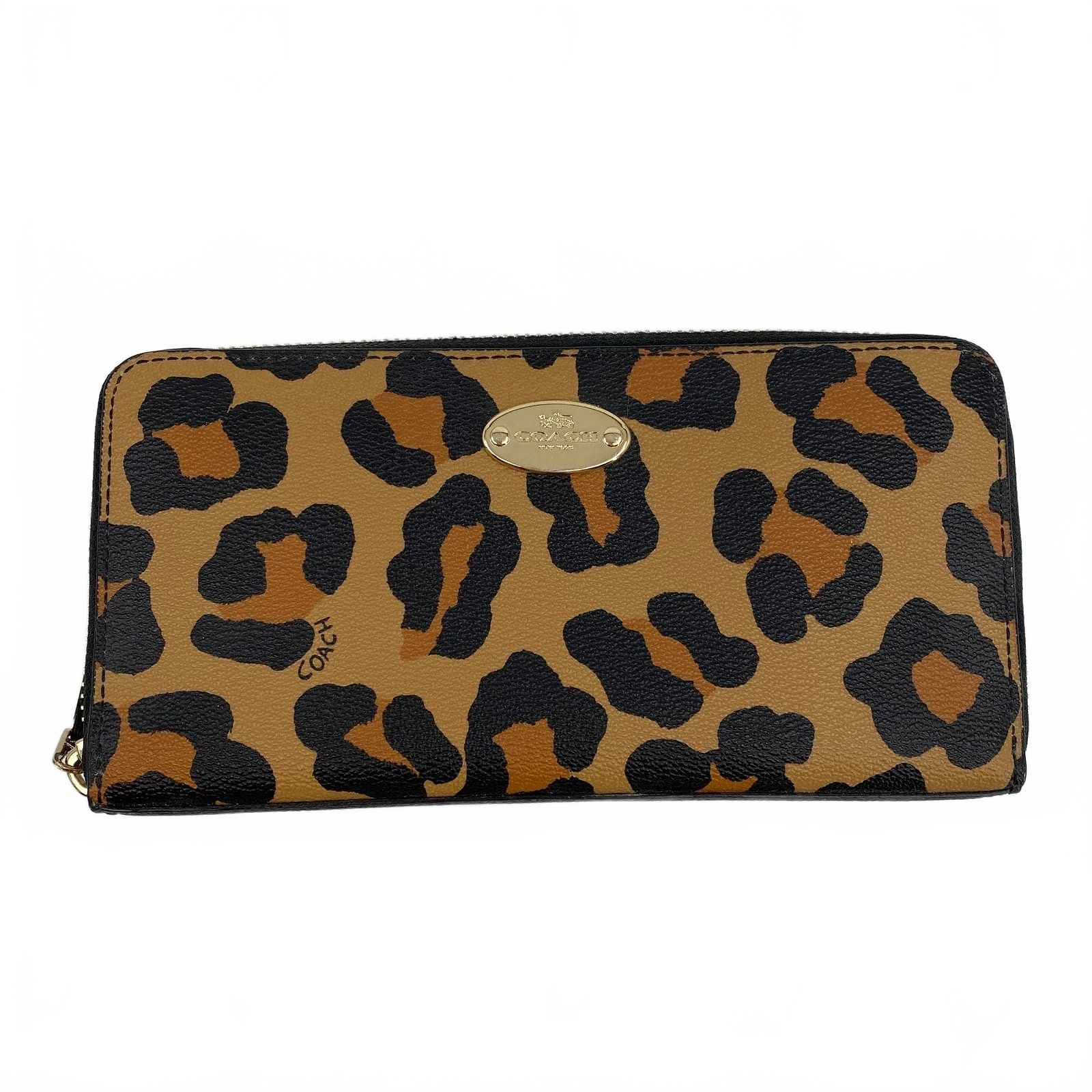 Coach Wallet Leopard Print Zip