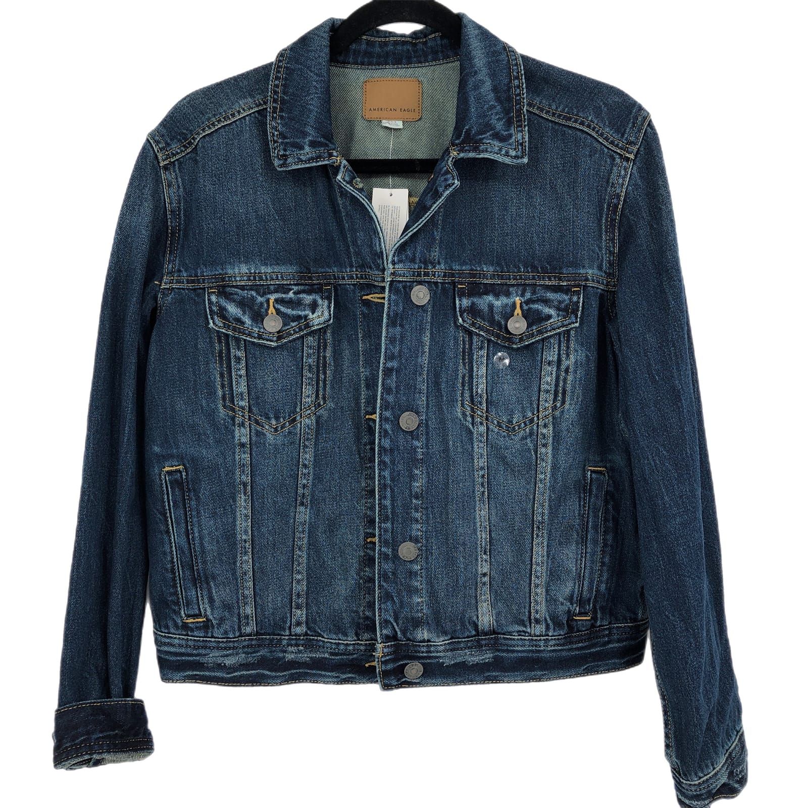American Eagle Outfitters Blue Basic Jean Jacket