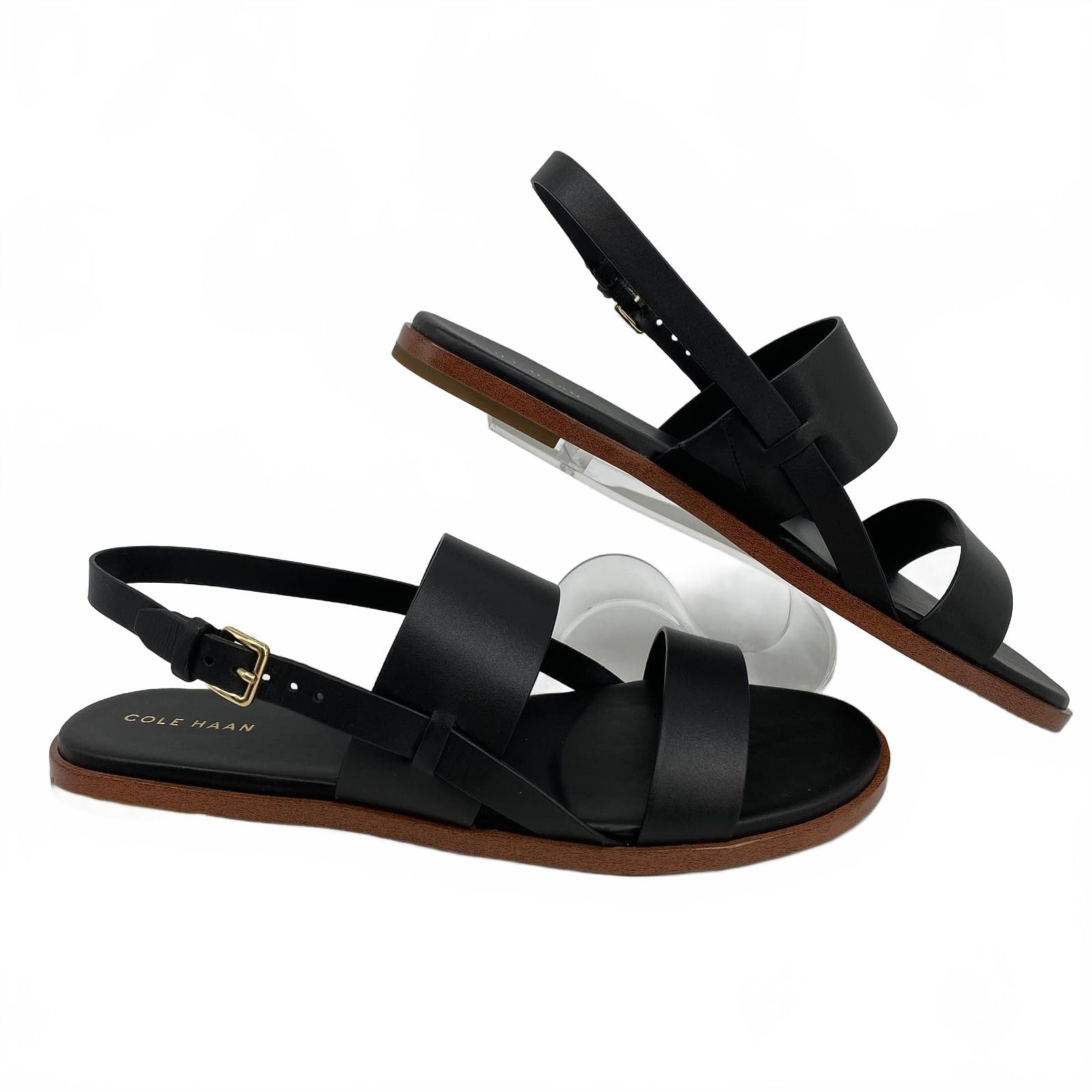 Cole Haan Black Flynn Flat Sandals