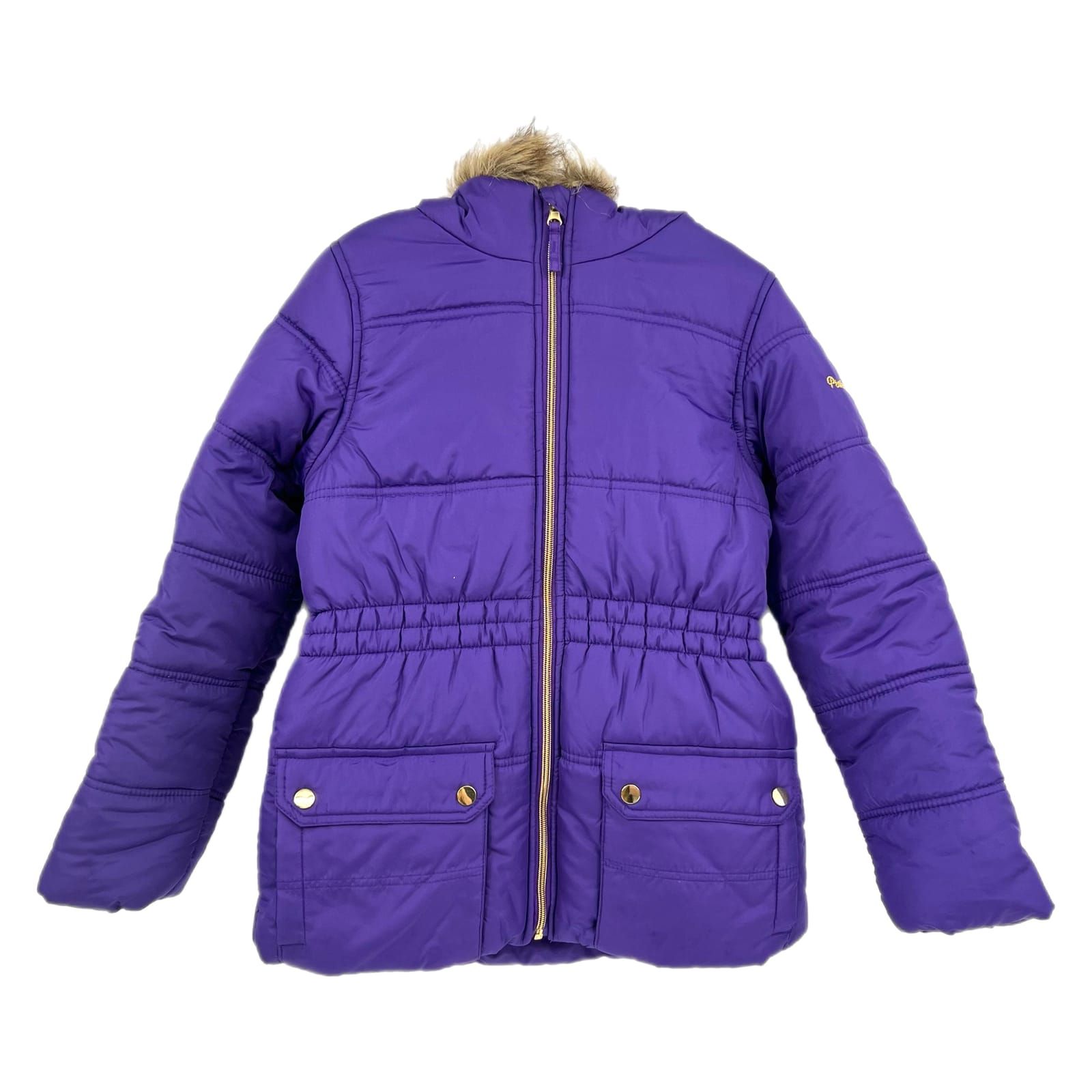 Protection System Purple Fur Trim Puffer Jacket