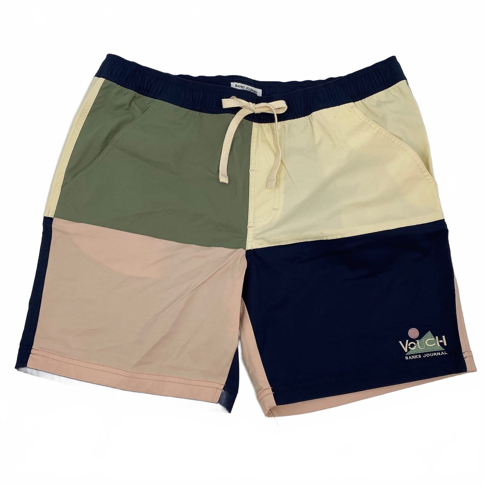 Banks Journal Blue Green Colorblock Hybrid Swim Shorts